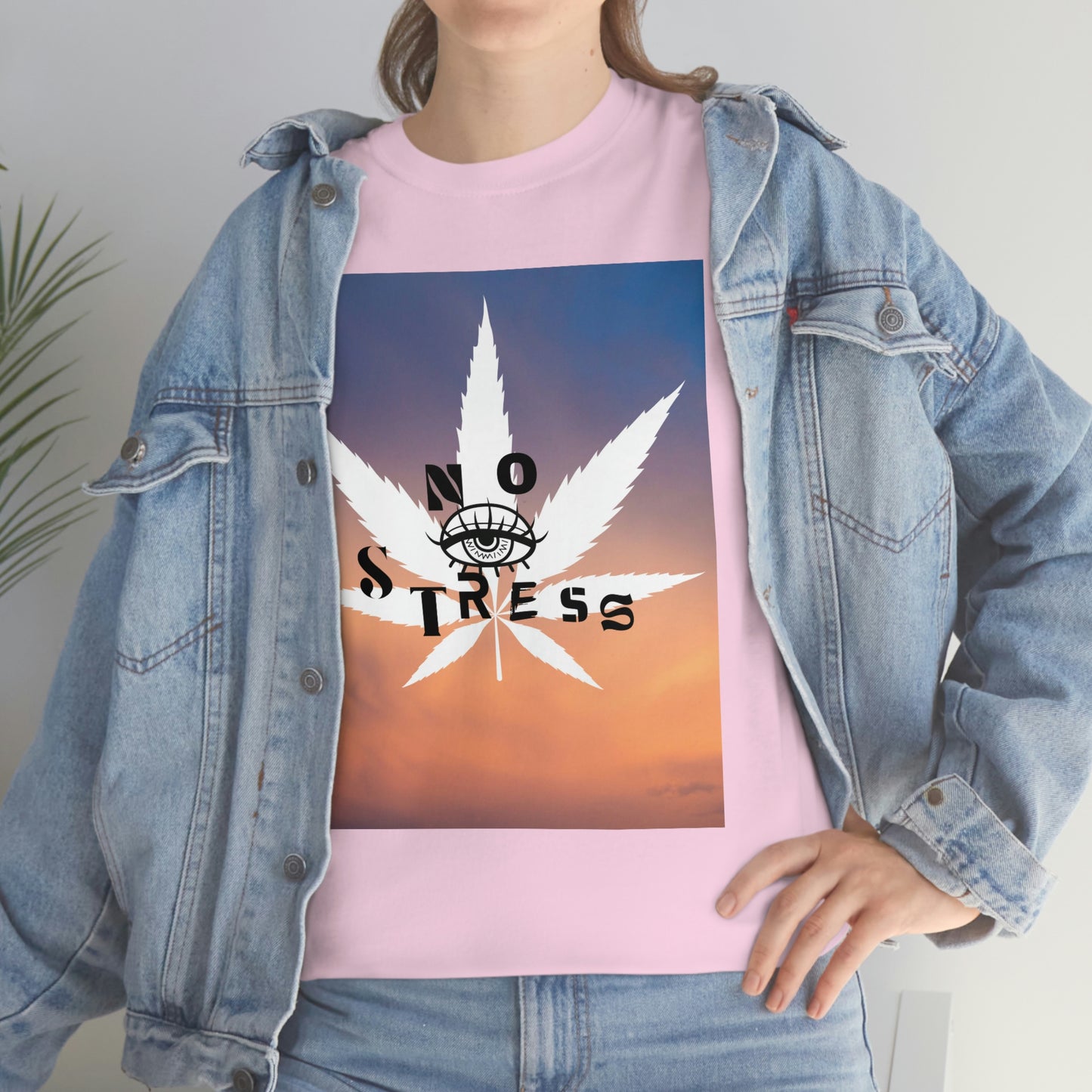 "No Stress Weed Leaf" Unisex Heavy Cotton Tee