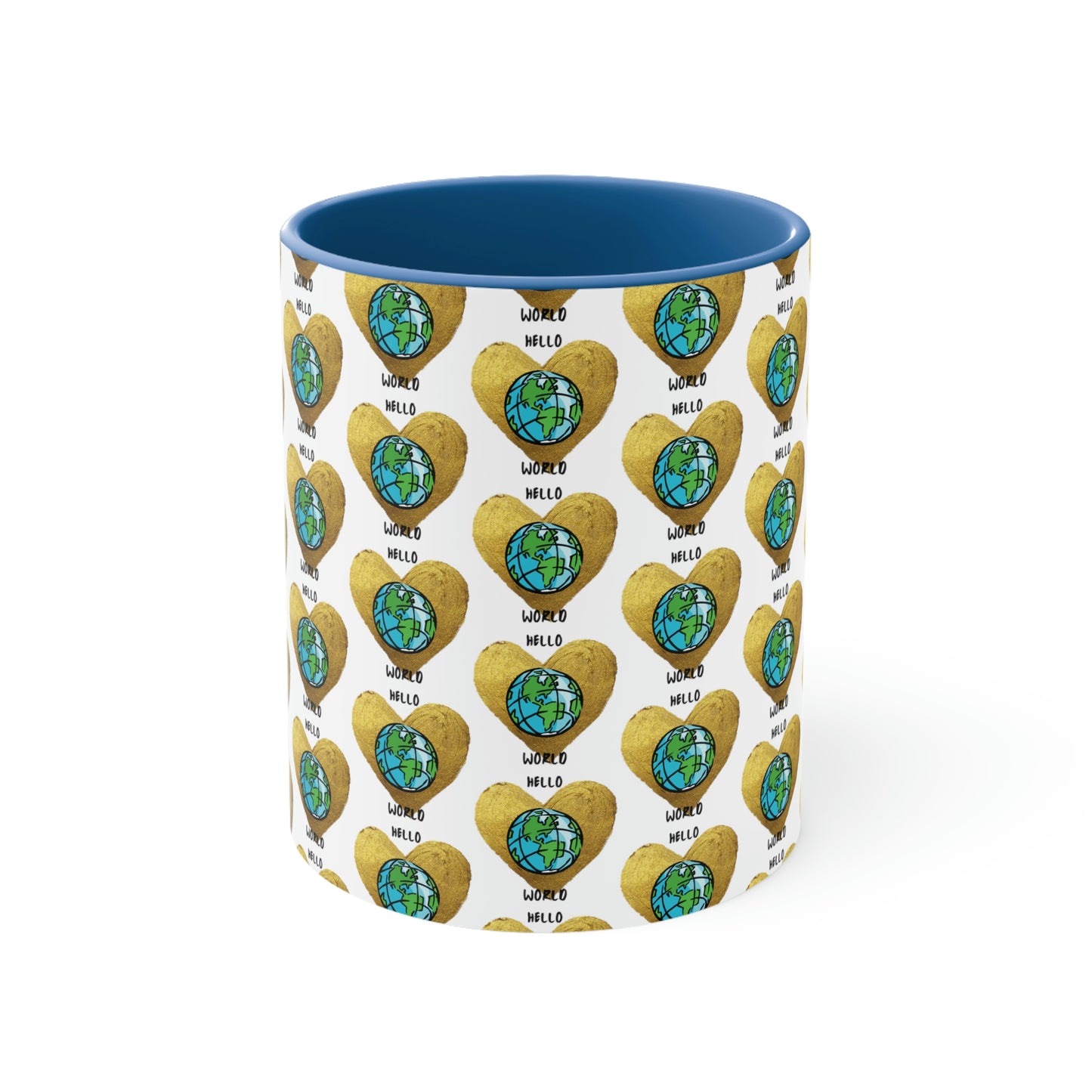 "HELLO WORLD" Accent Coffee Mug, 11oz