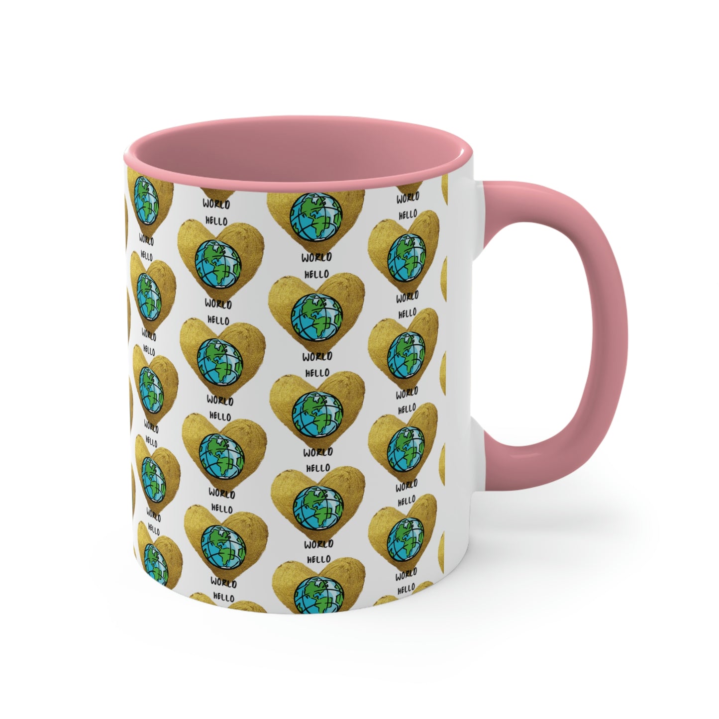 "HELLO WORLD" Accent Coffee Mug, 11oz