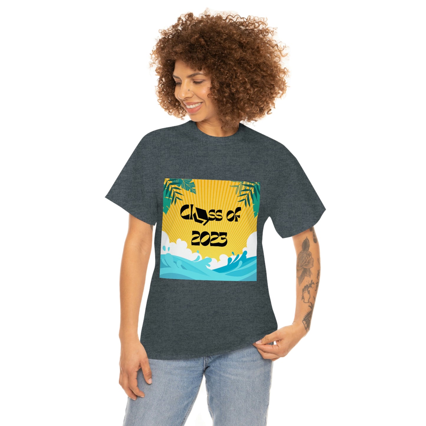 "Class of 2023 Palm Leaf" Unisex Heavy Cotton Tee