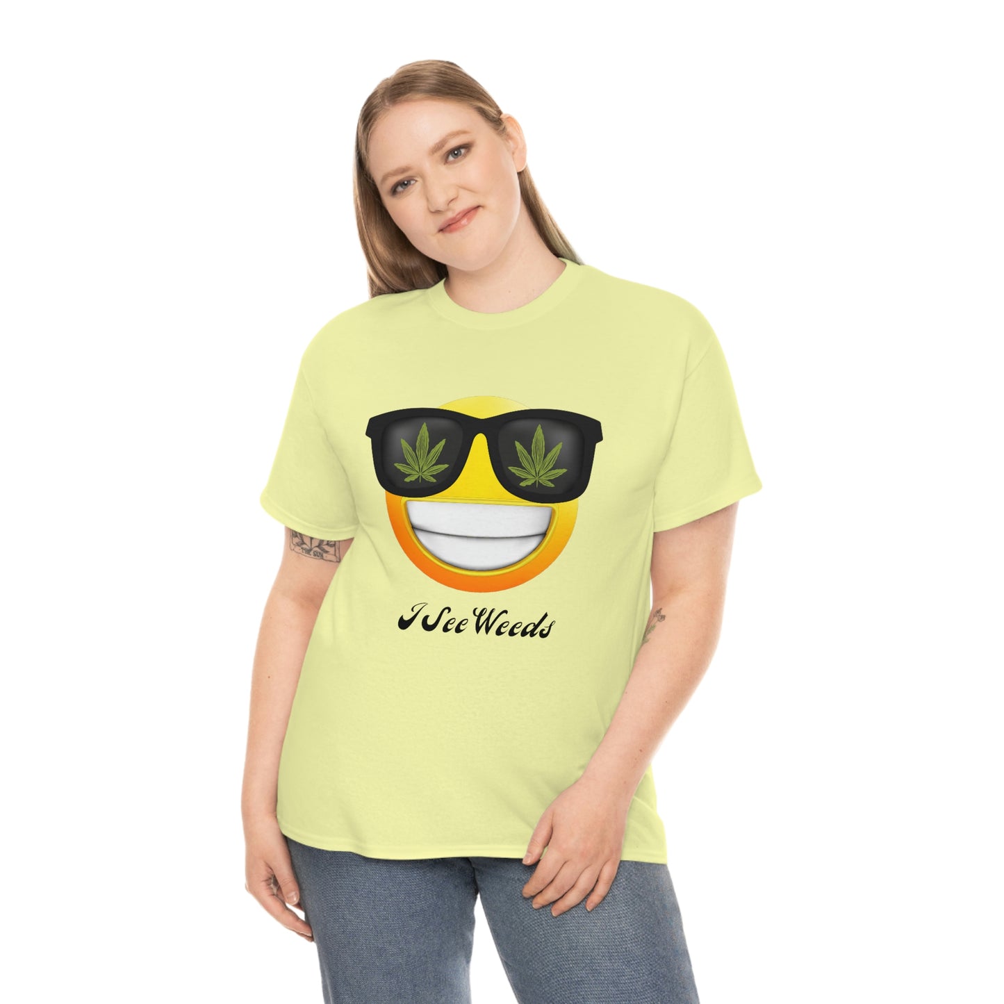 "I See Weeds - Smiley Face" Unisex Heavy Cotton Tee