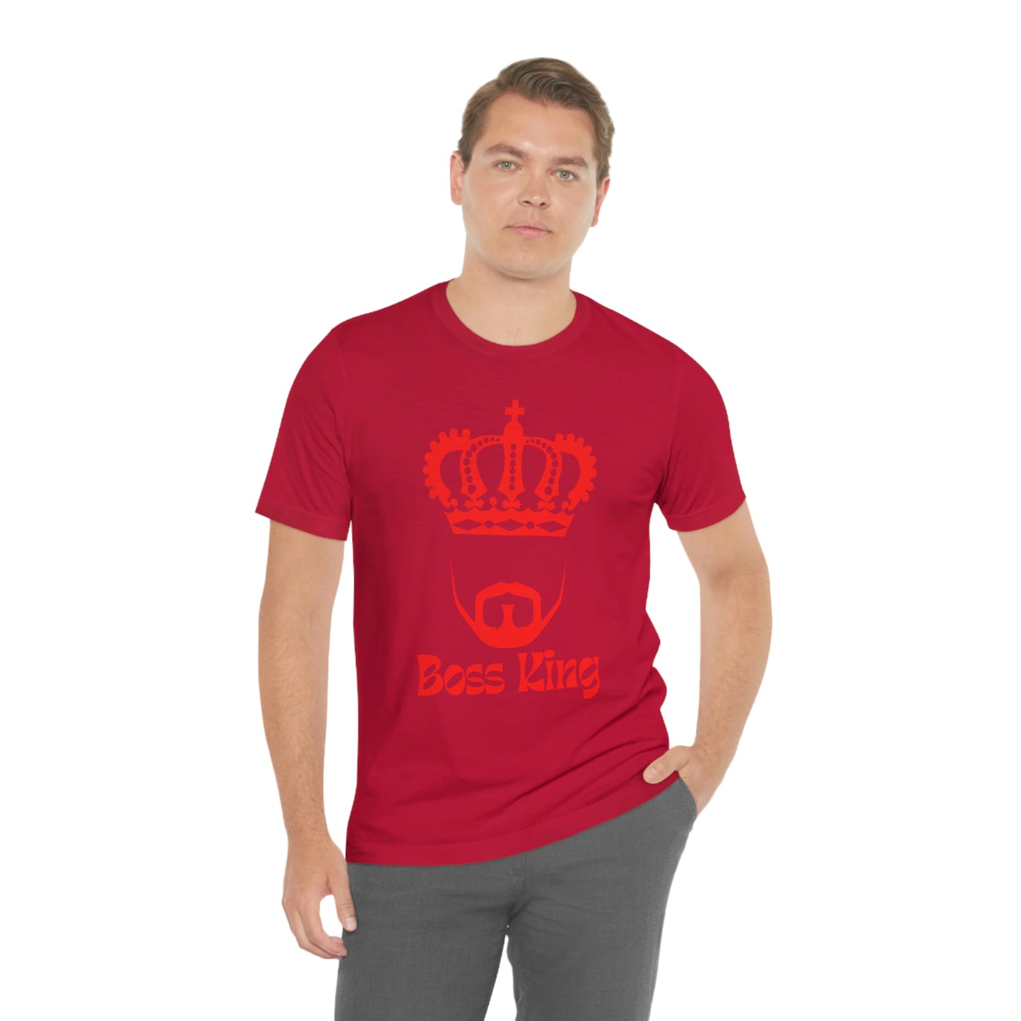 "Red Print - Boss King" - Unisex Jersey Short Sleeve Tee