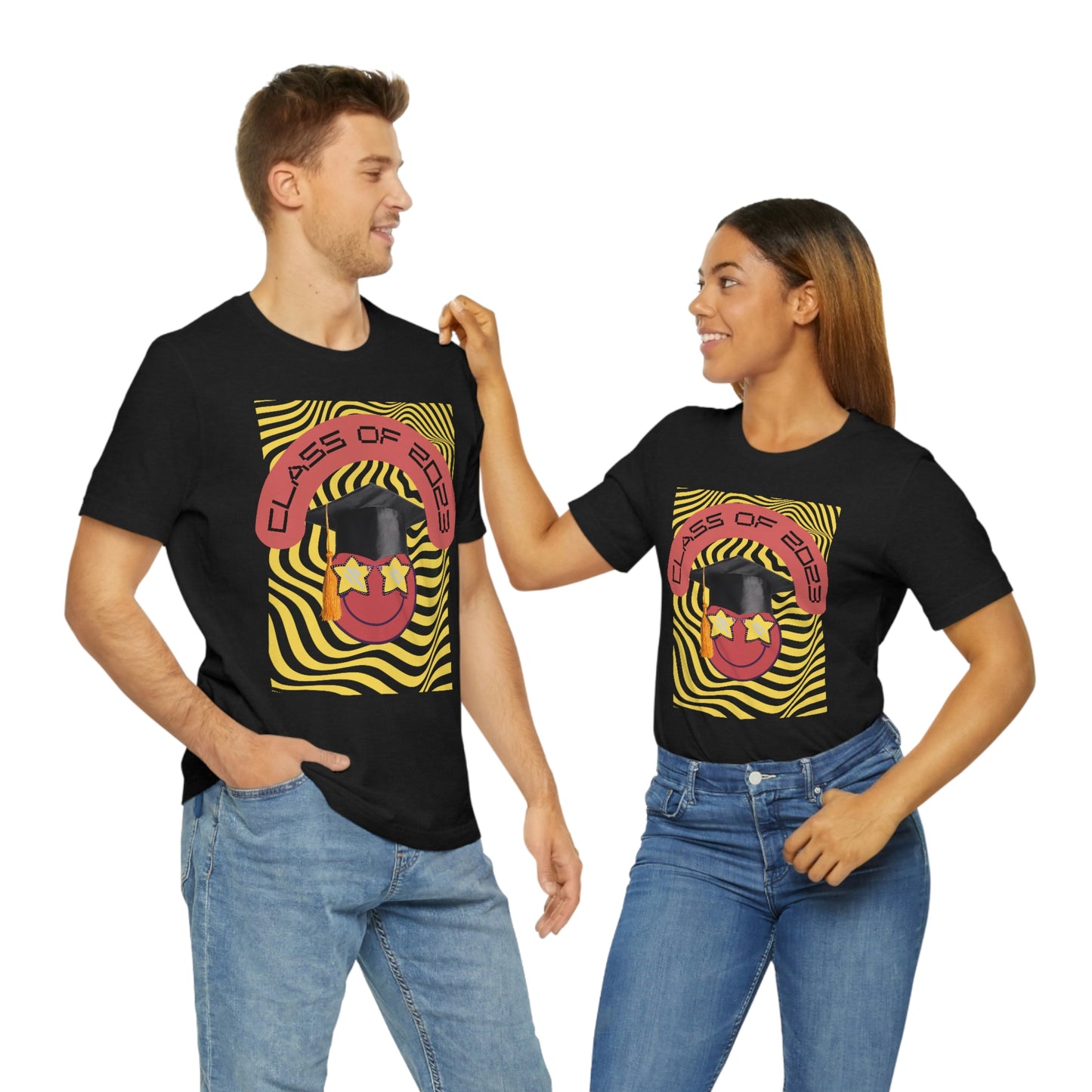 "Starry Eyed 2023 Smiley Graduate" Unisex Jersey Short Sleeve Tee