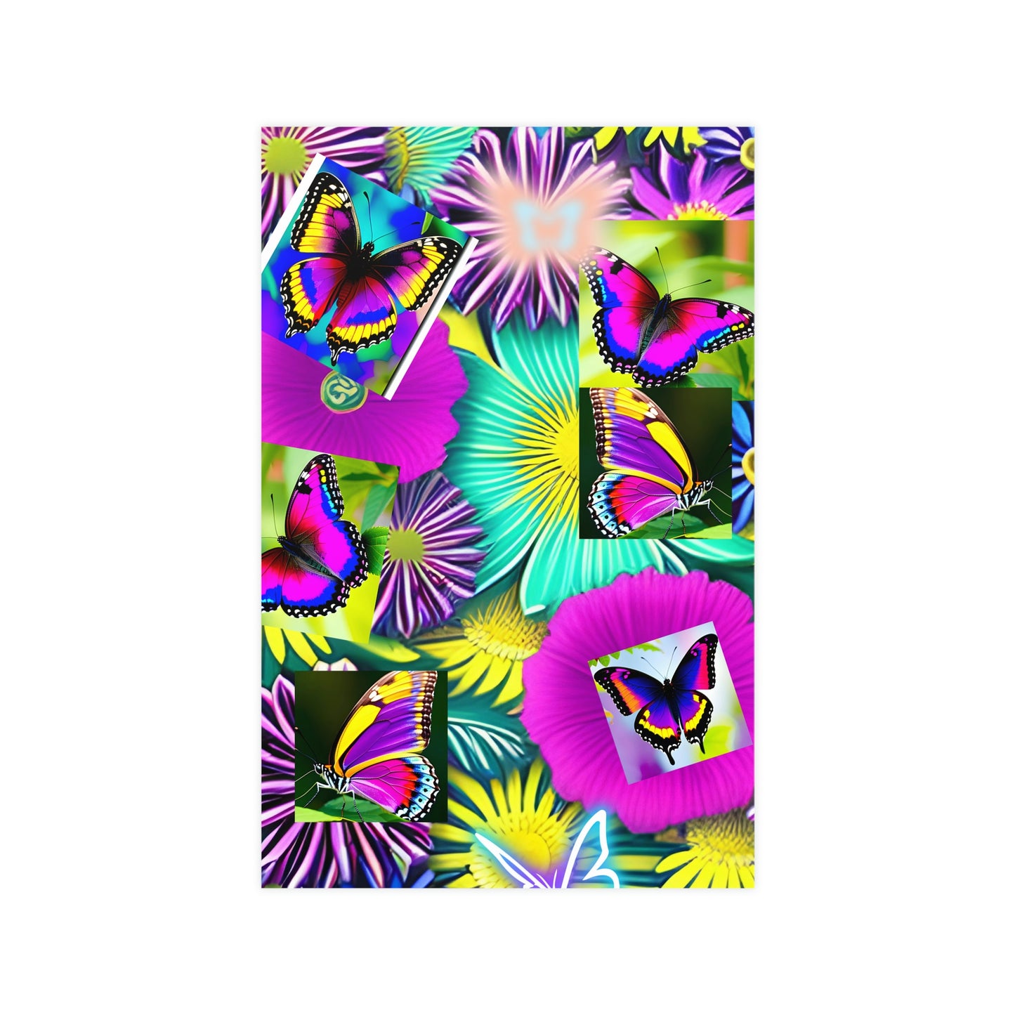 "BUTTERFLY GARDEN" Vertical and Horizontal Matte Poster