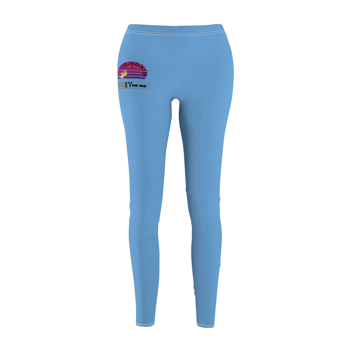 Light Blue "Queen of Everything" Women's Casual Leggings (AOP)