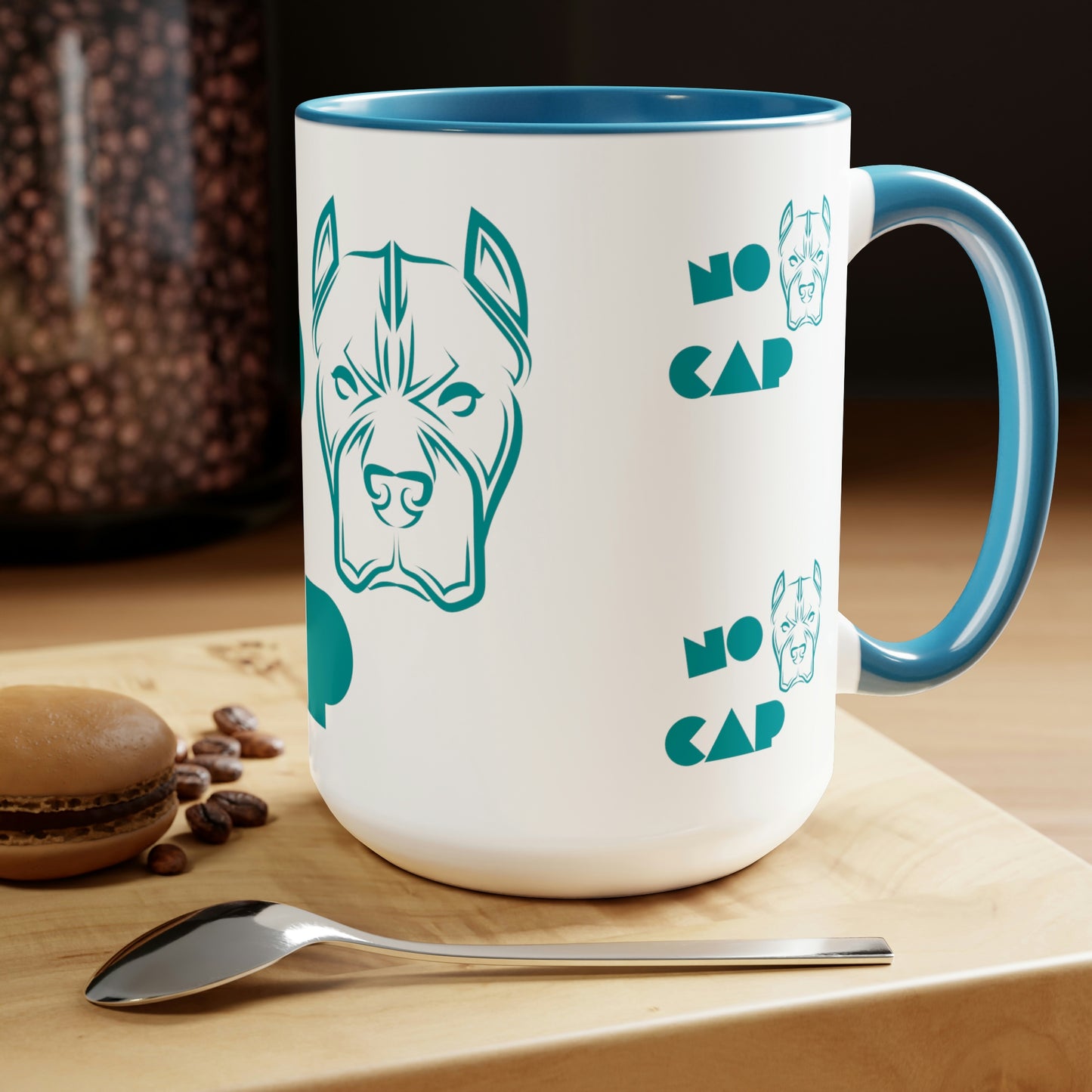 "NO CAP" Two-Tone Coffee Mugs, 15oz