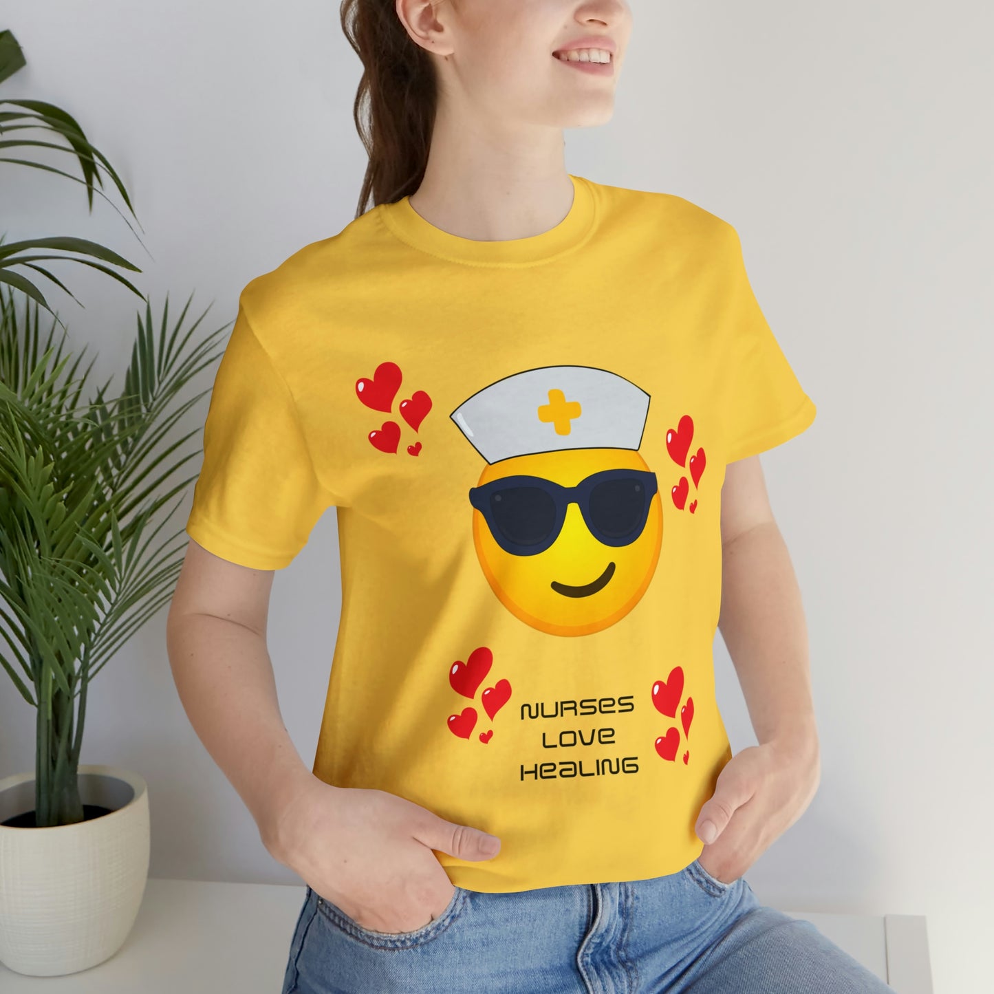 "Nurses Love Healing" - Unisex Jersey Short Sleeve Tee