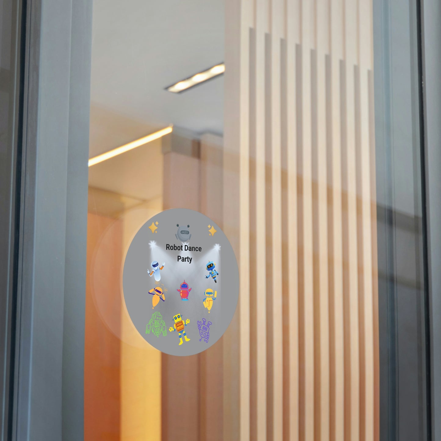 "Robot Dance Party" - Round Vinyl Stickers