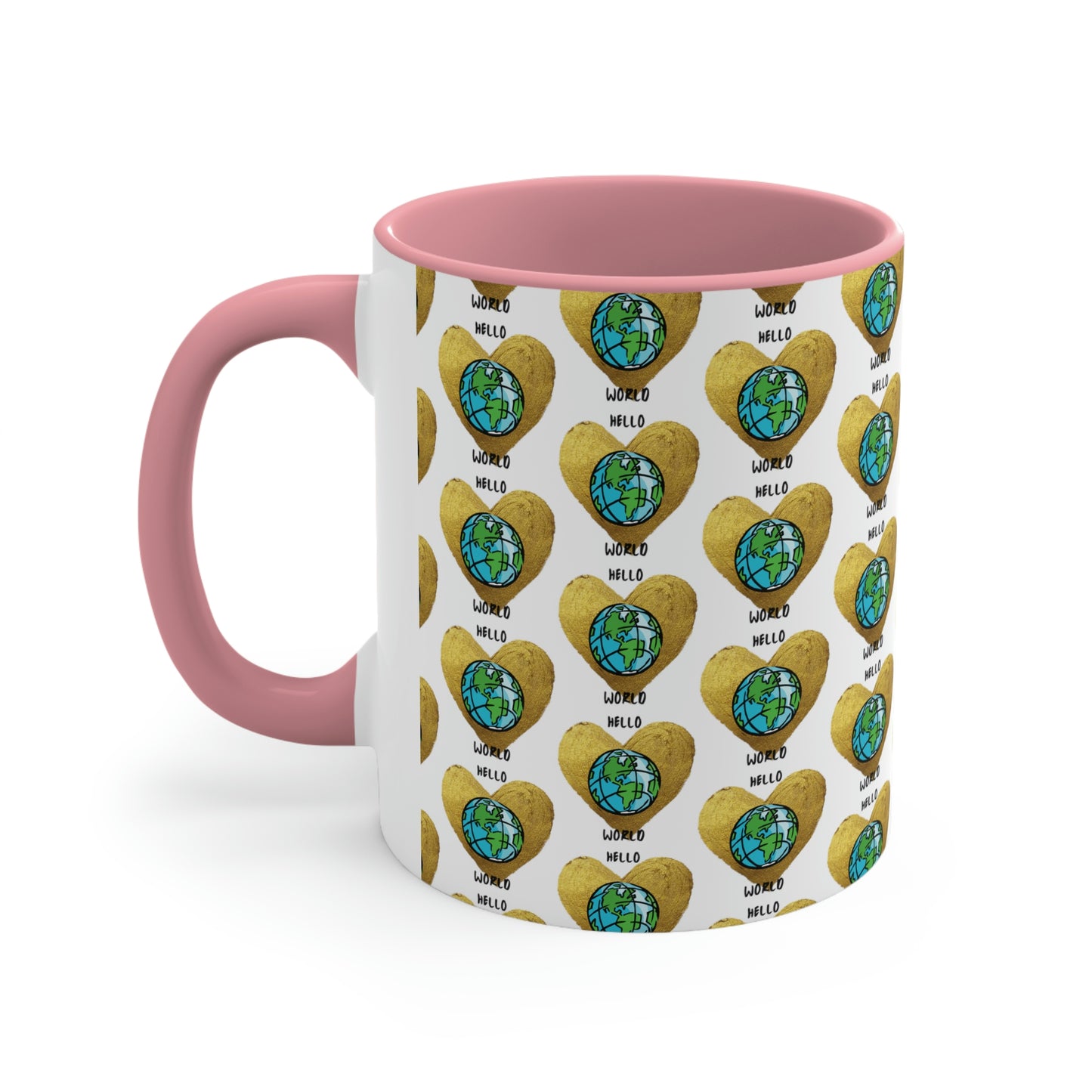 "HELLO WORLD" Accent Coffee Mug, 11oz