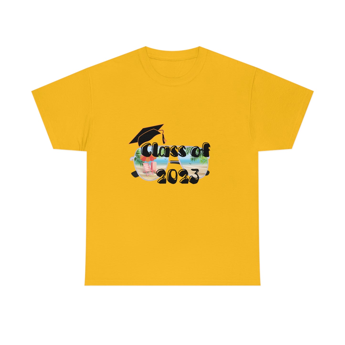 "Class of 2023 Cap over Shades": 2023 Graduate: Unisex Heavy Cotton Tee