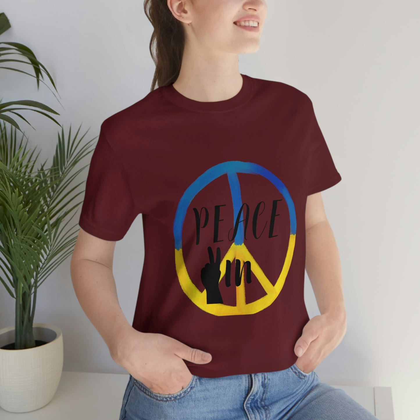 "Peace In" Unisex Jersey Short Sleeve Tee