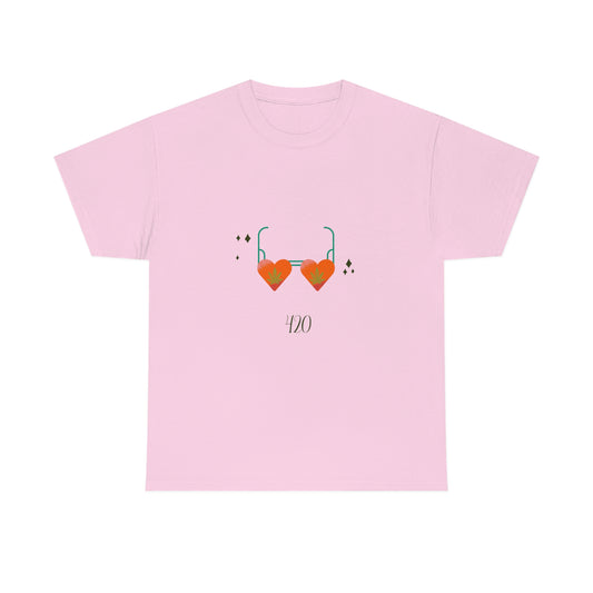 "Heart Shaped 420 Shades" Unisex Heavy Cotton Tee