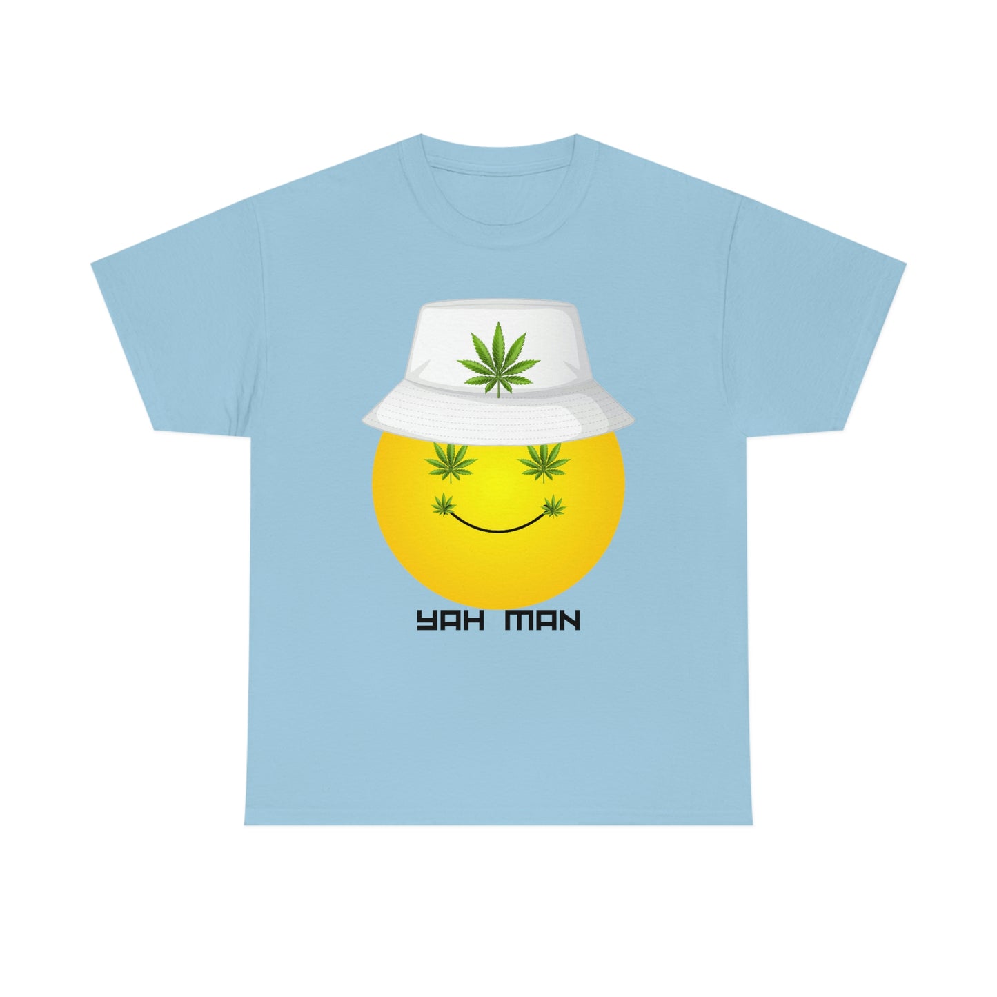"Weed Emoji in Bucket Hat" Unisex Heavy Cotton Tee