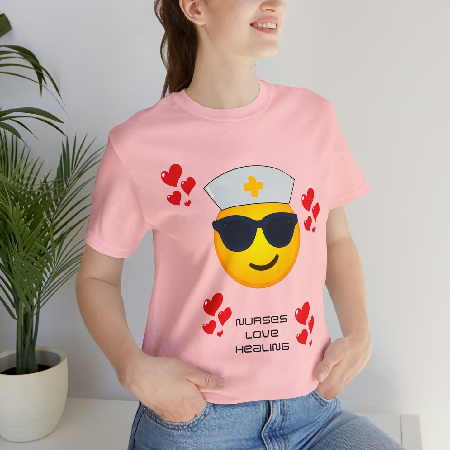 "Nurses Love Healing" - Unisex Jersey Short Sleeve Tee