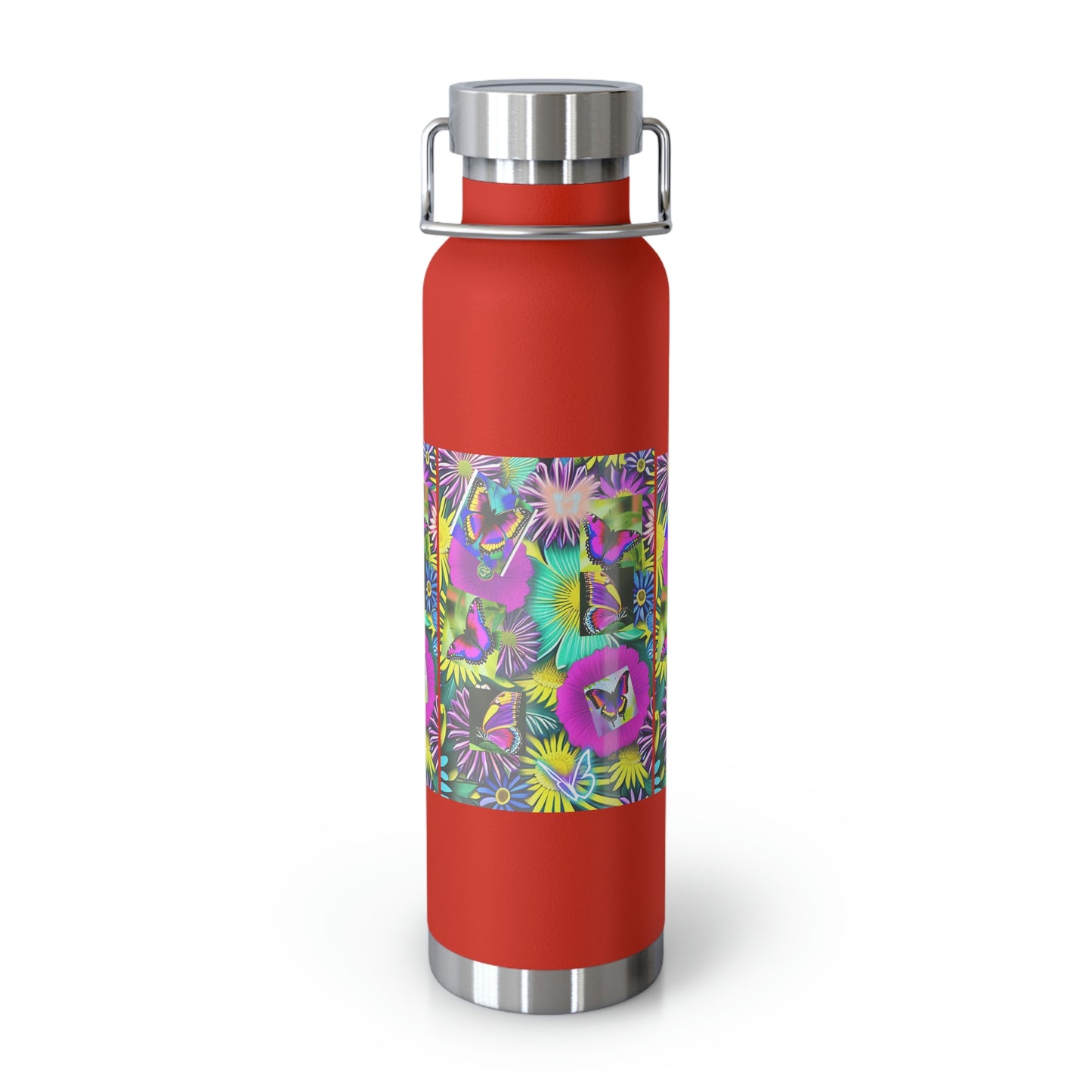"Butterfly Garden" - Copper Vacuum Insulated Bottle, 22oz