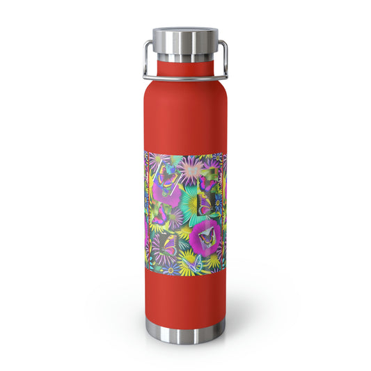 "Butterfly Garden" - Copper Vacuum Insulated Bottle, 22oz