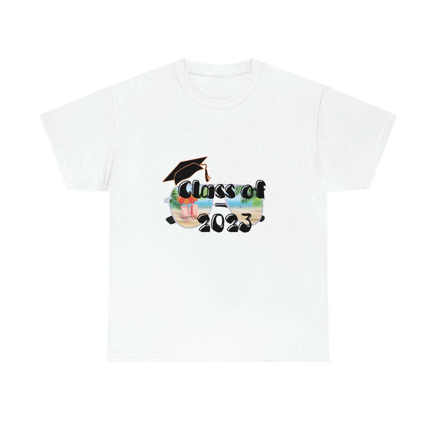 "Class of 2023 Cap over Shades": 2023 Graduate: Unisex Heavy Cotton Tee