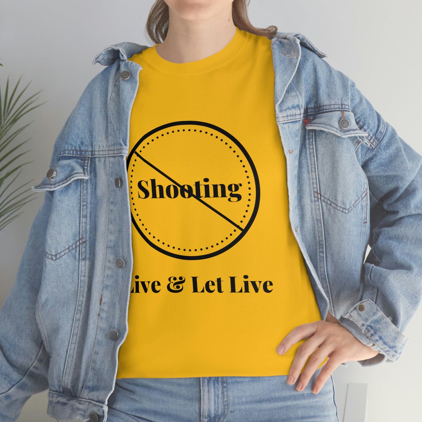 "No Shooting" Unisex Heavy Cotton Tee: From the "Peace In The Streets Collection"