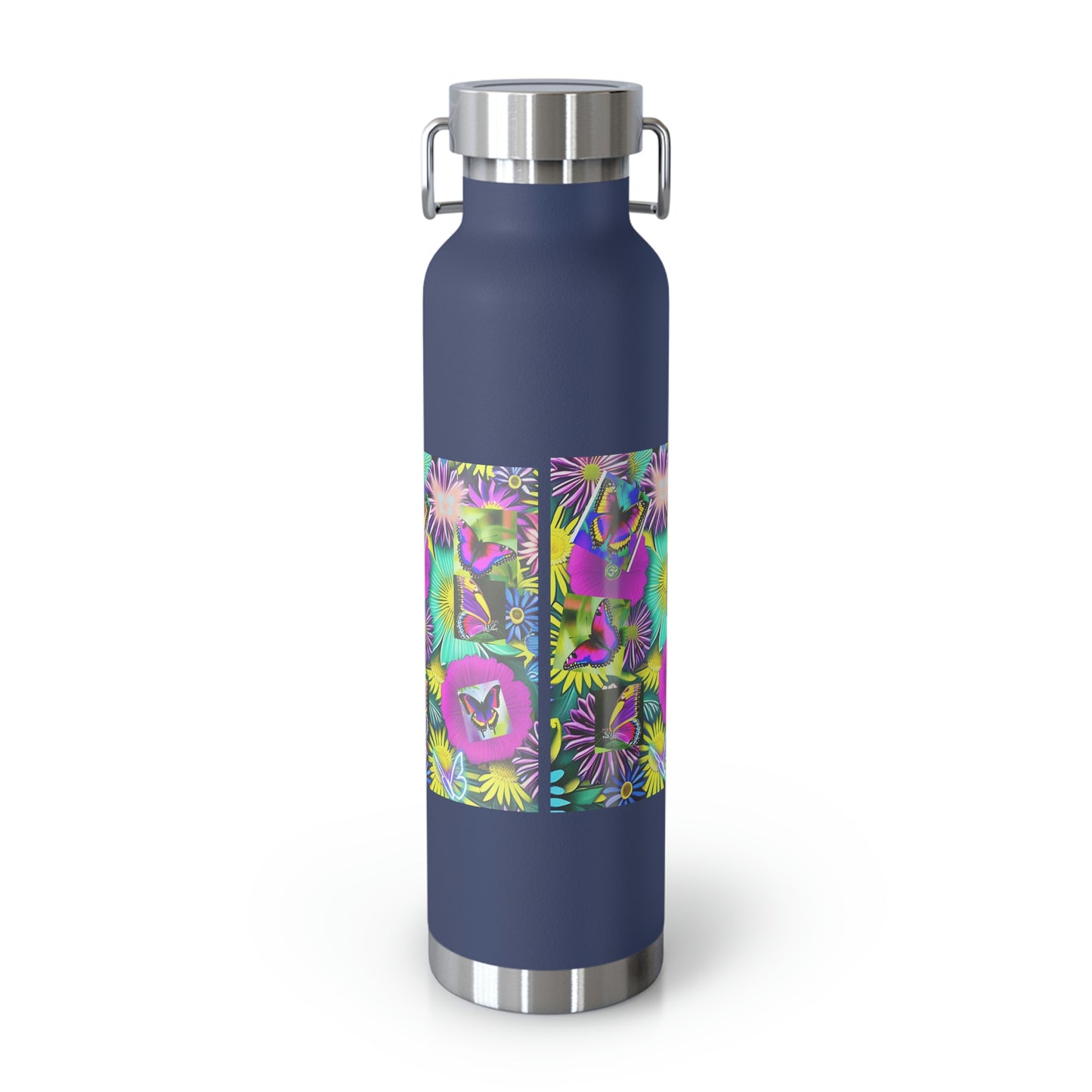 "Butterfly Garden" - Copper Vacuum Insulated Bottle, 22oz