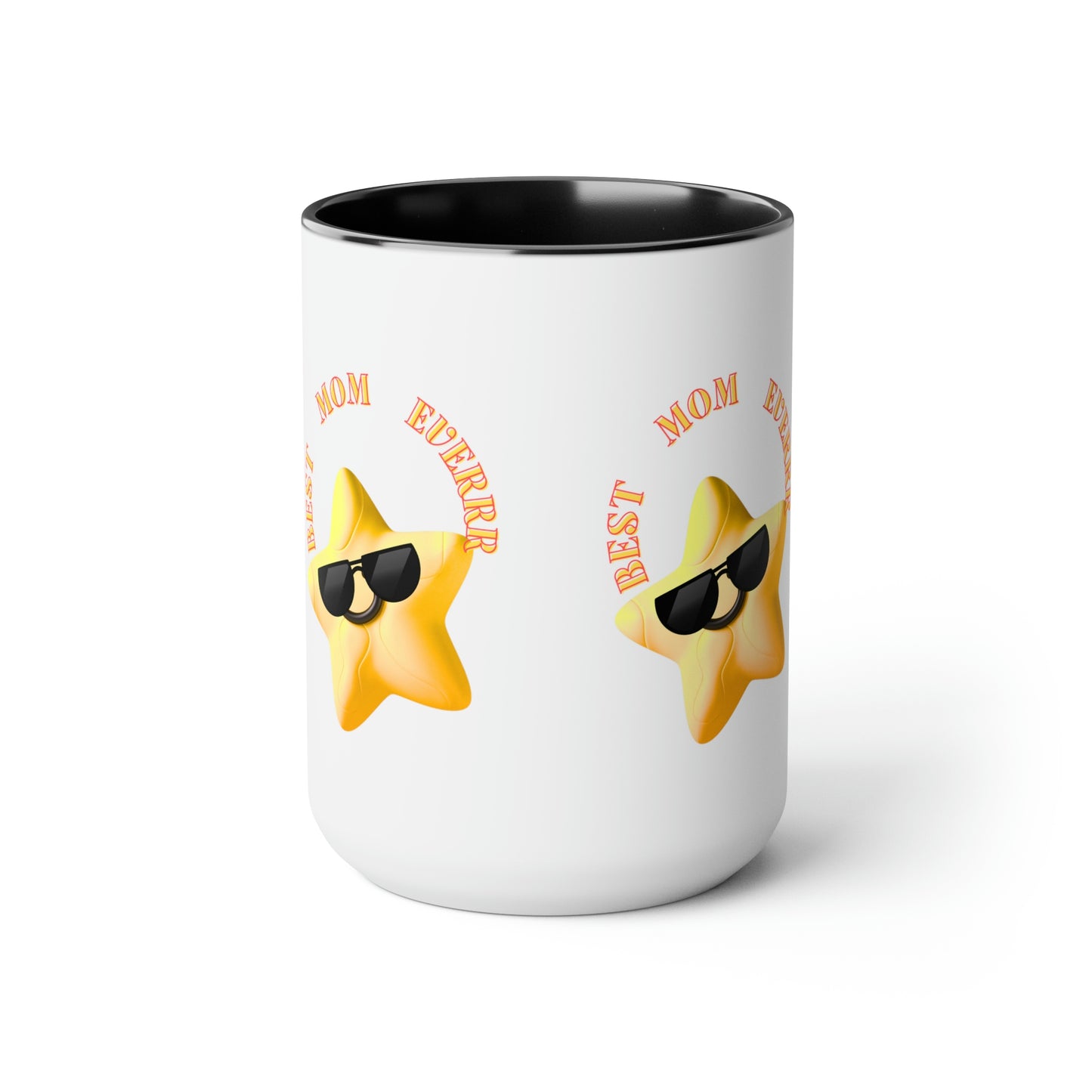 "BEST MOM EVERRR" Two-Tone Coffee Mugs, 15oz