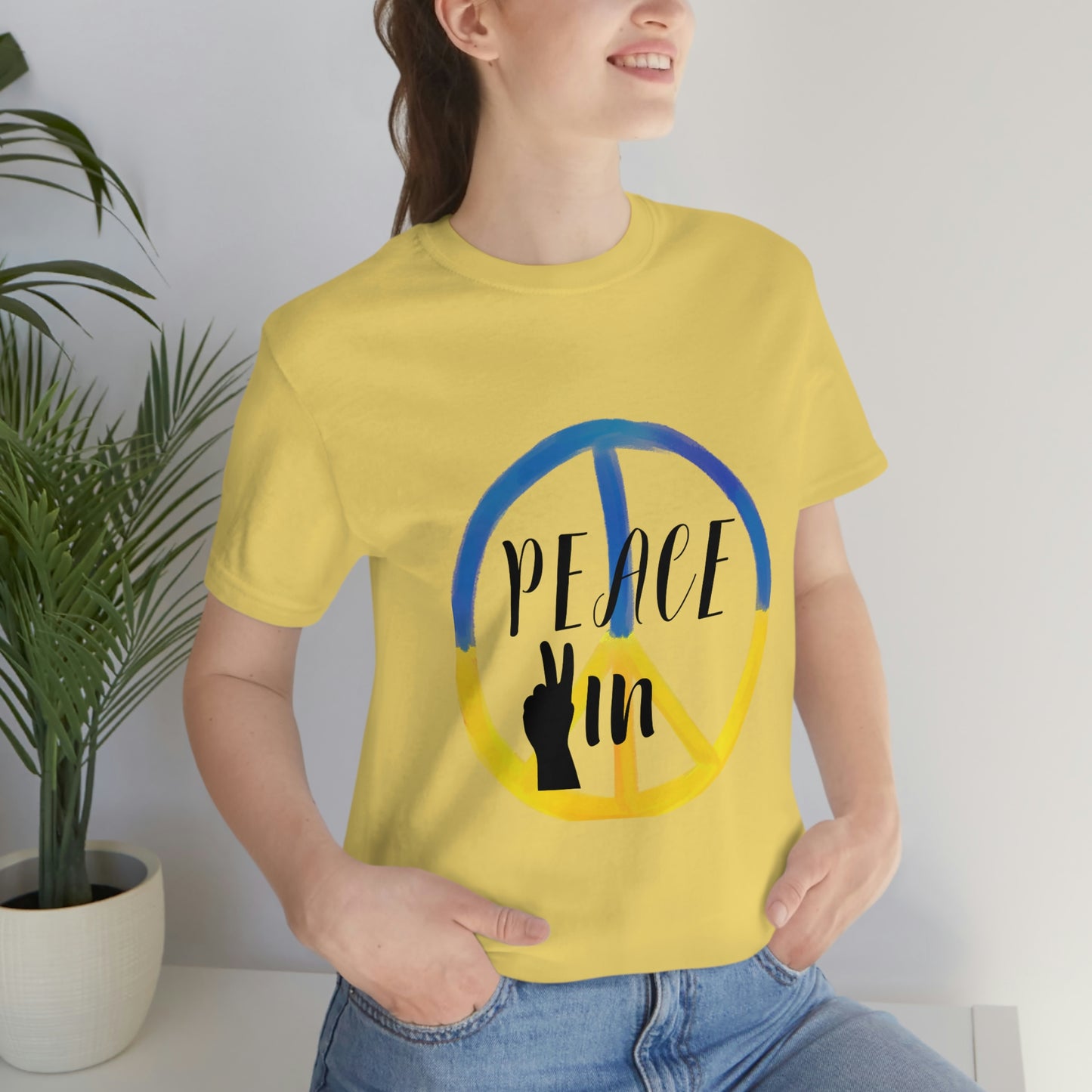 "Peace In" Unisex Jersey Short Sleeve Tee