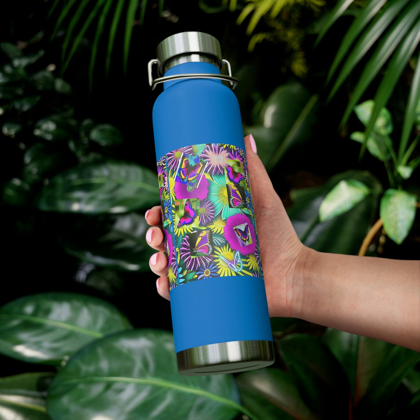 "Butterfly Garden" - Copper Vacuum Insulated Bottle, 22oz