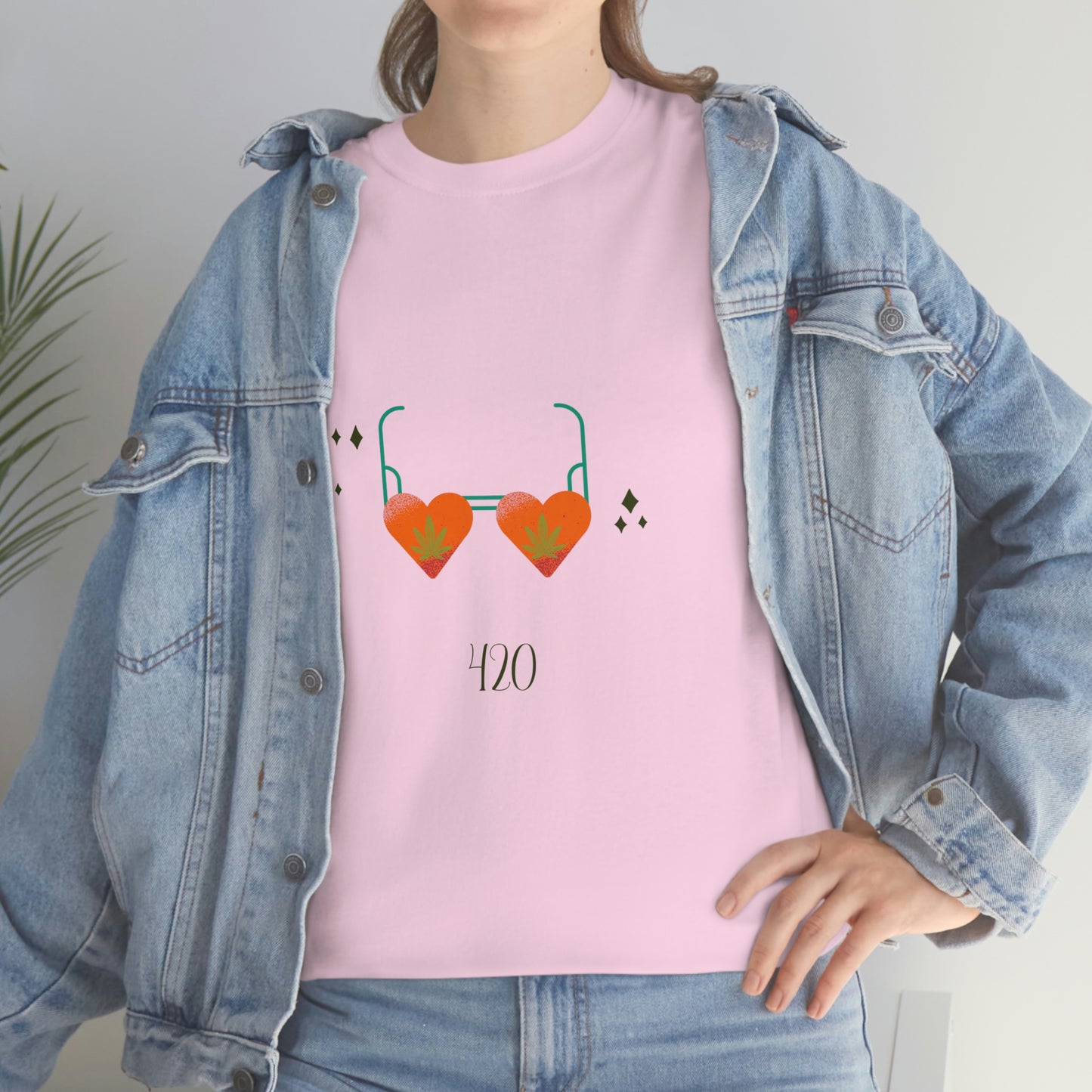 "Heart Shaped 420 Shades" Unisex Heavy Cotton Tee