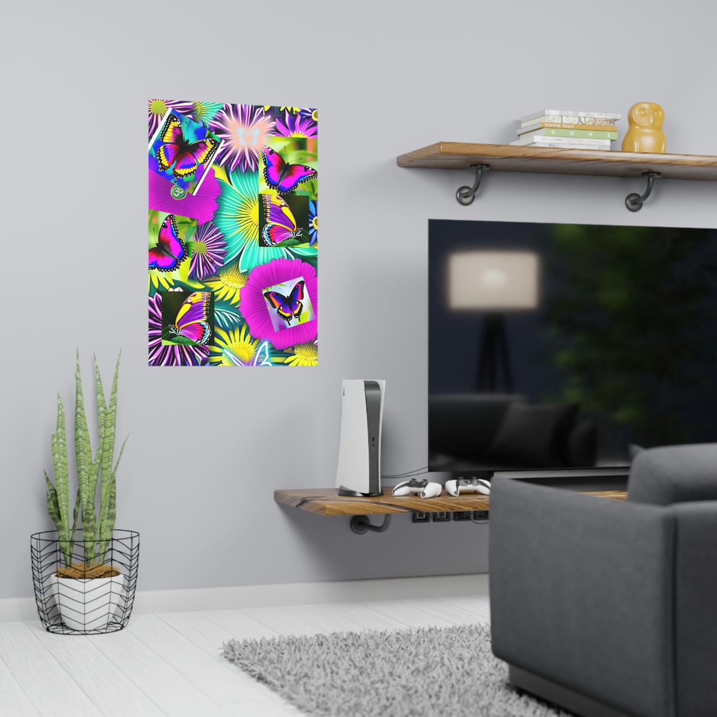 "BUTTERFLY GARDEN" Vertical and Horizontal Matte Poster