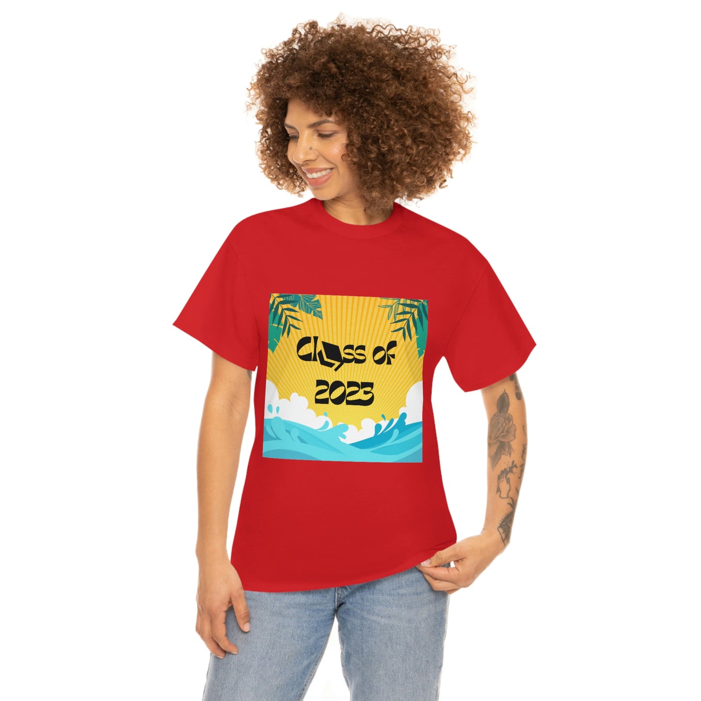 "Class of 2023 Palm Leaf" Unisex Heavy Cotton Tee
