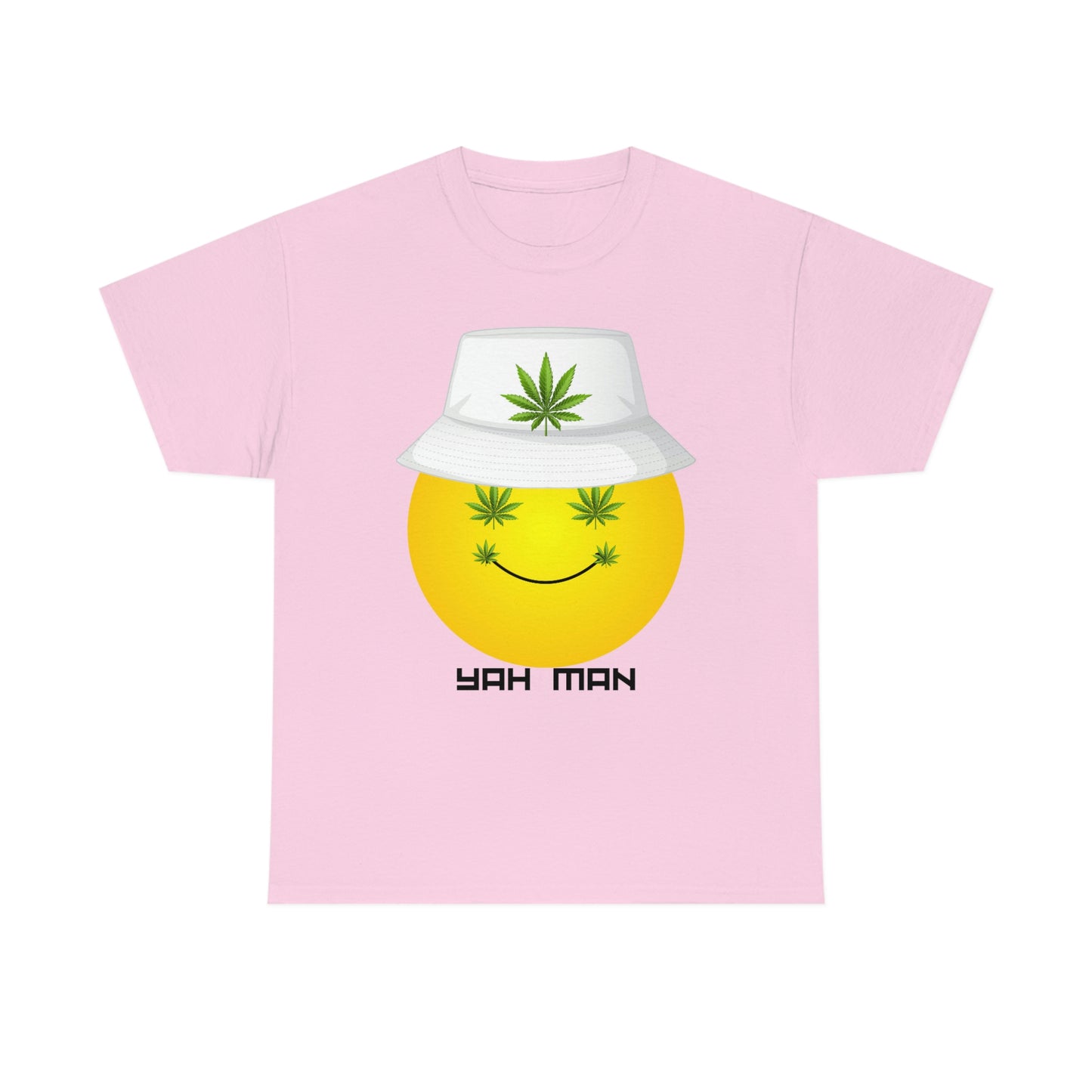 "Weed Emoji in Bucket Hat" Unisex Heavy Cotton Tee
