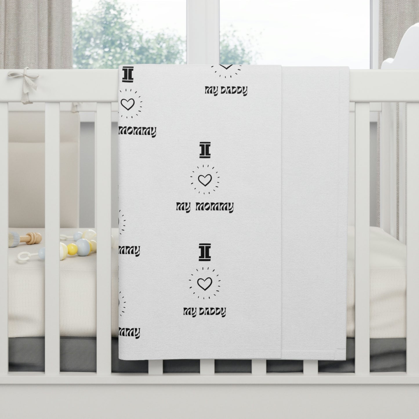 "I Love Mommy & I Love Daddy" Soft Fleece Baby Blanket