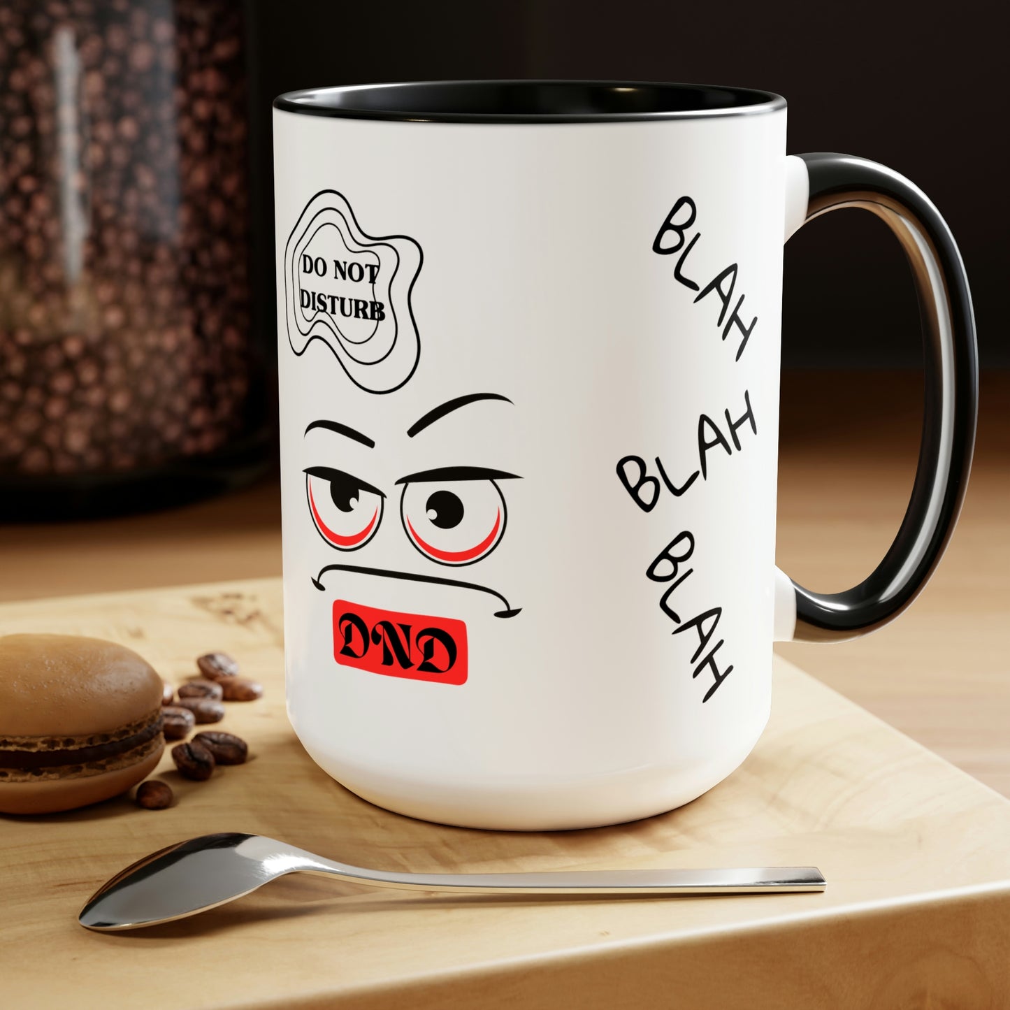 "DO NOT DISTURB" Two-Tone Coffee Mugs, 15oz