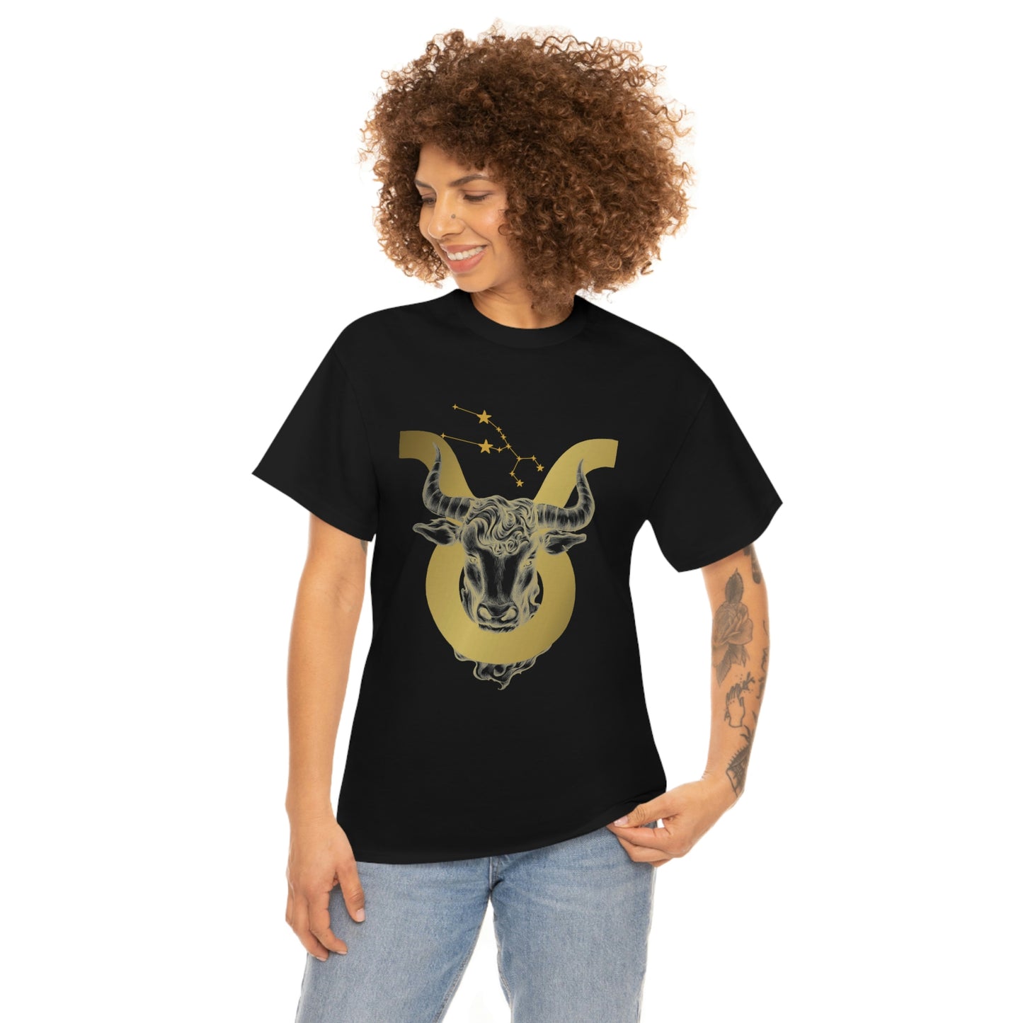 "Taurus Symbol and Glyph" Unisex Heavy Cotton Tee