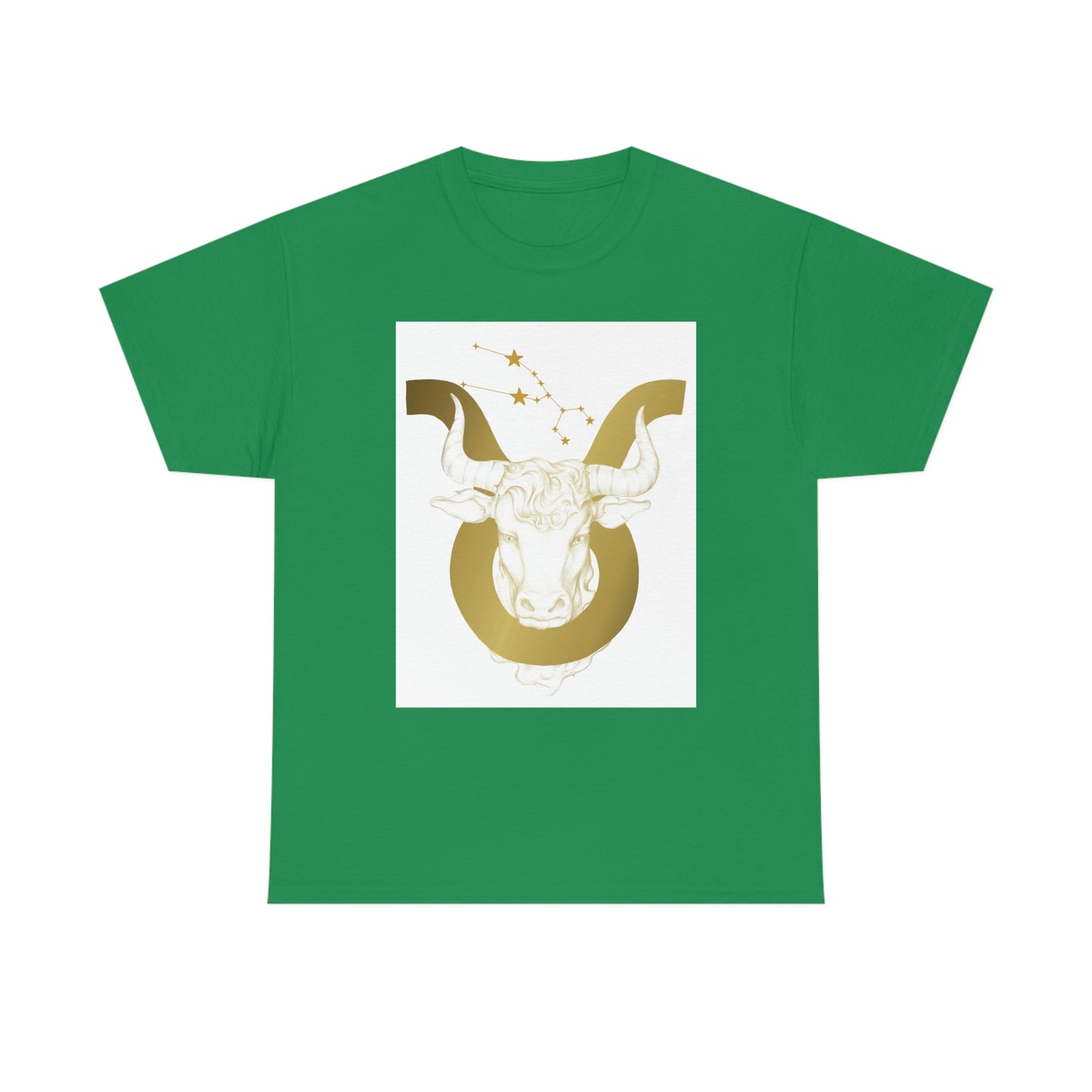 "Taurus Bull Head in Symbol" With White Background Unisex Heavy Cotton Tee