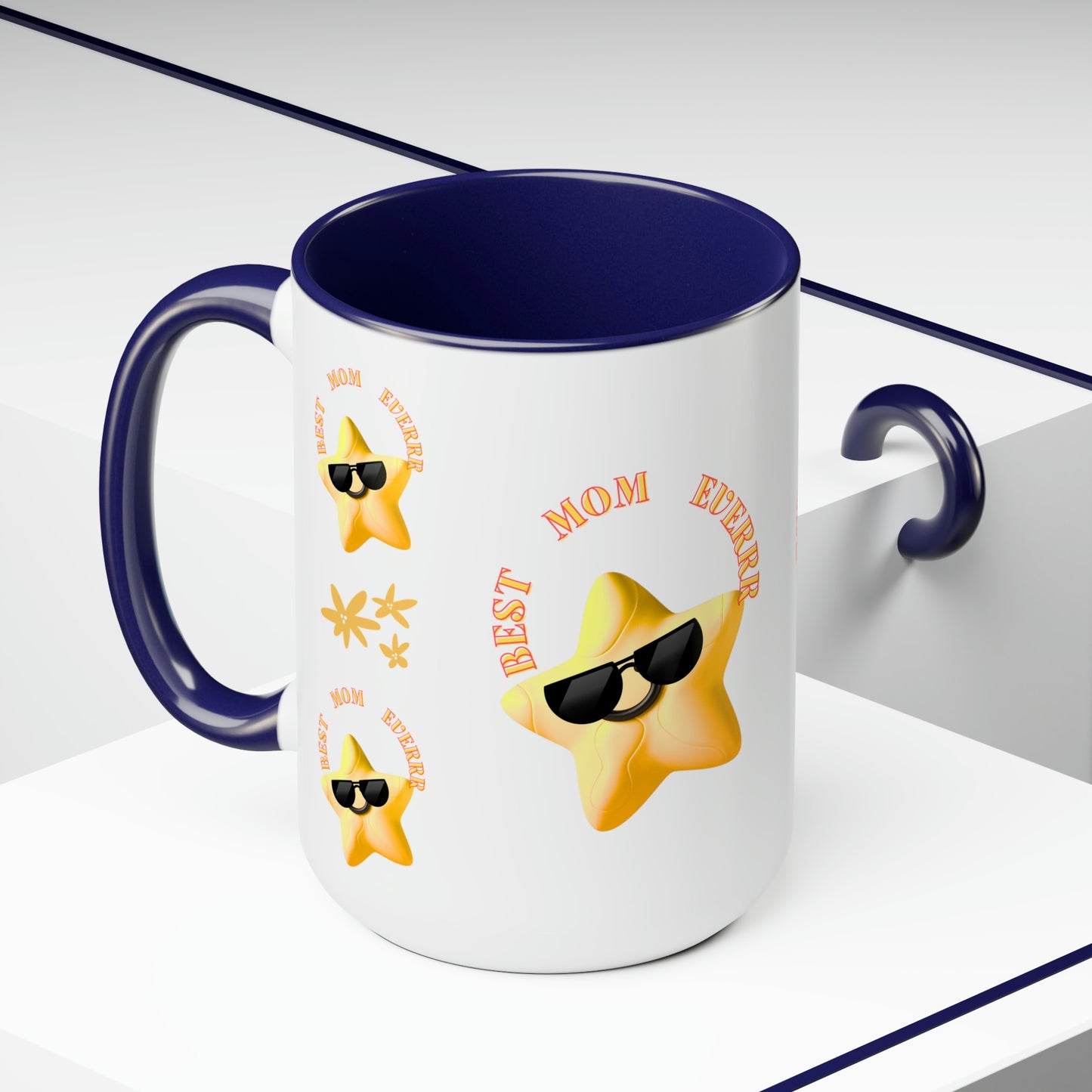 "BEST MOM EVERRR" Two-Tone Coffee Mugs, 15oz