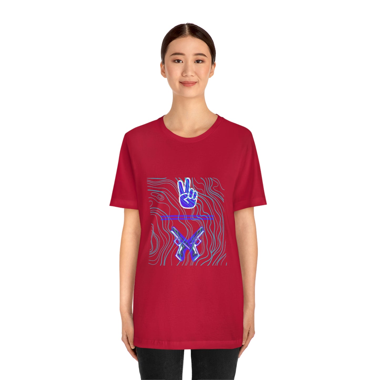 "Peace Symbol / Pistols" - Unisex Jersey Short Sleeve Tee
