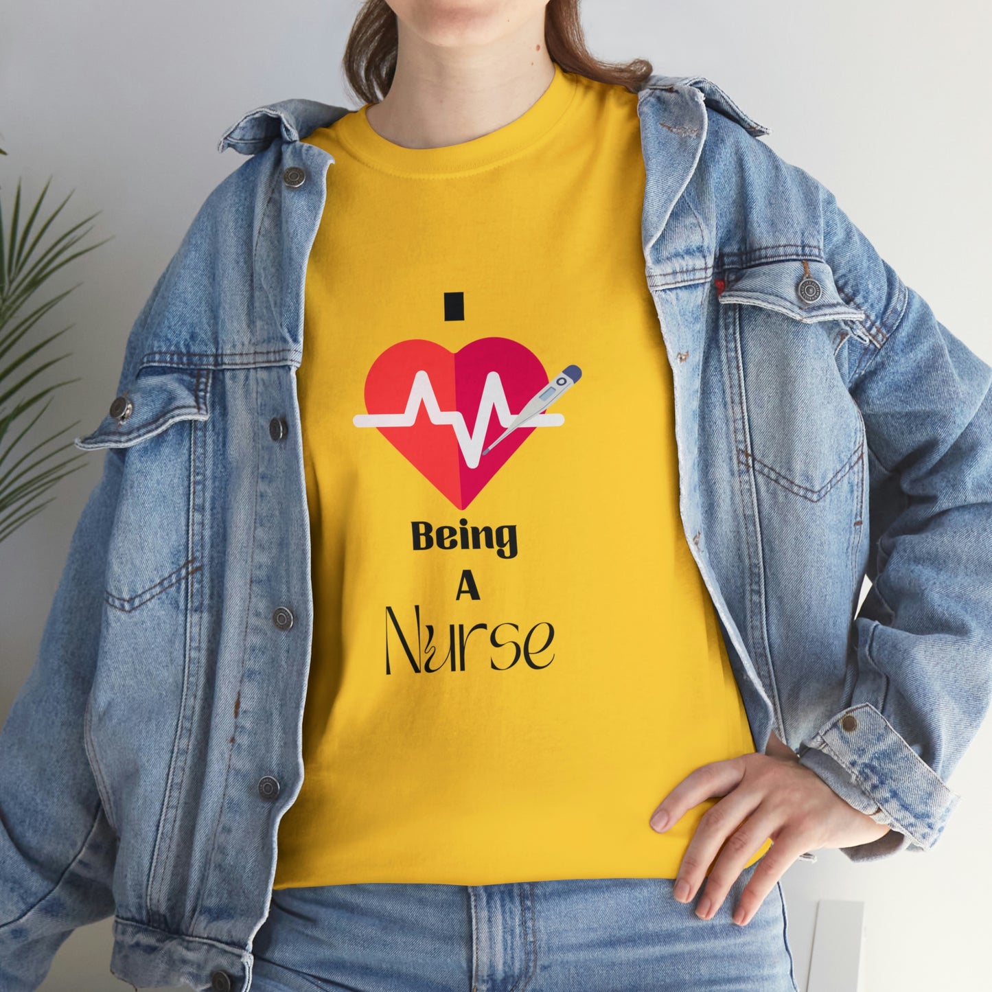 "I Love Being A Nurse" - Unisex Heavy Cotton Tee