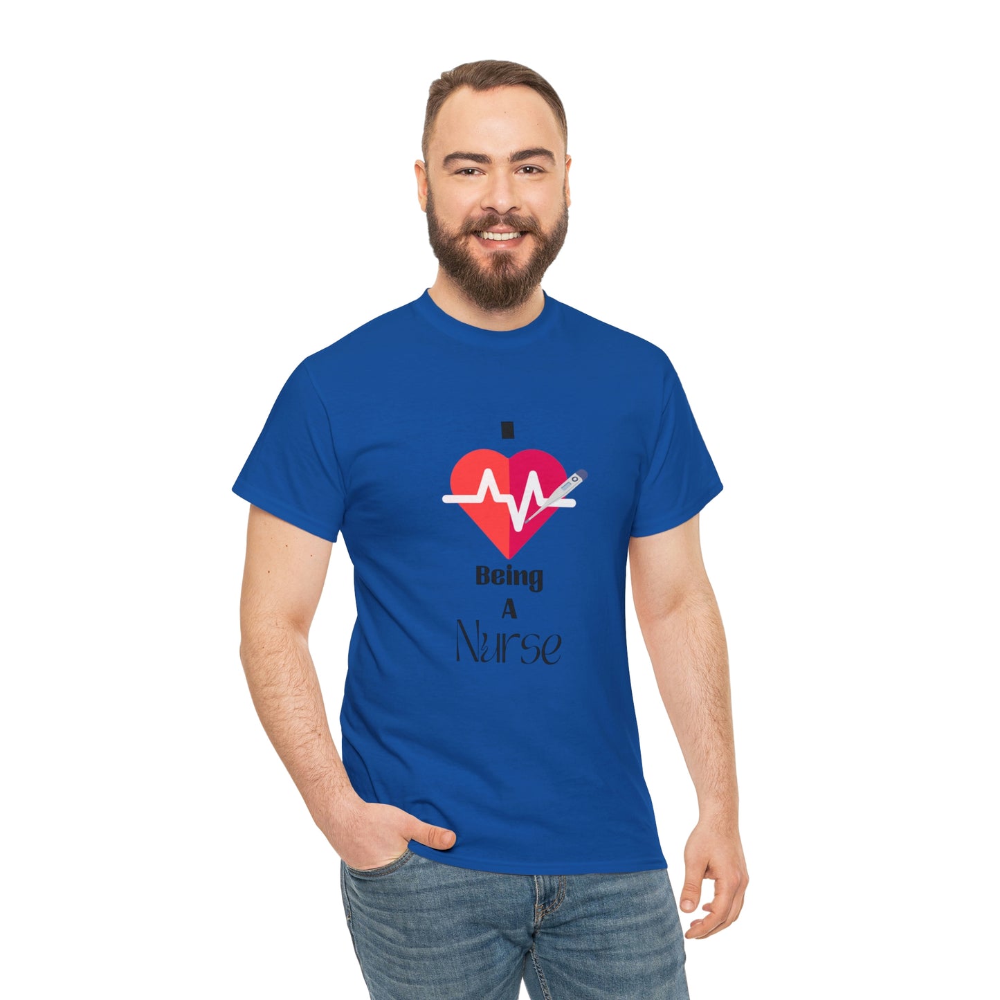 "I Love Being A Nurse" - Unisex Heavy Cotton Tee