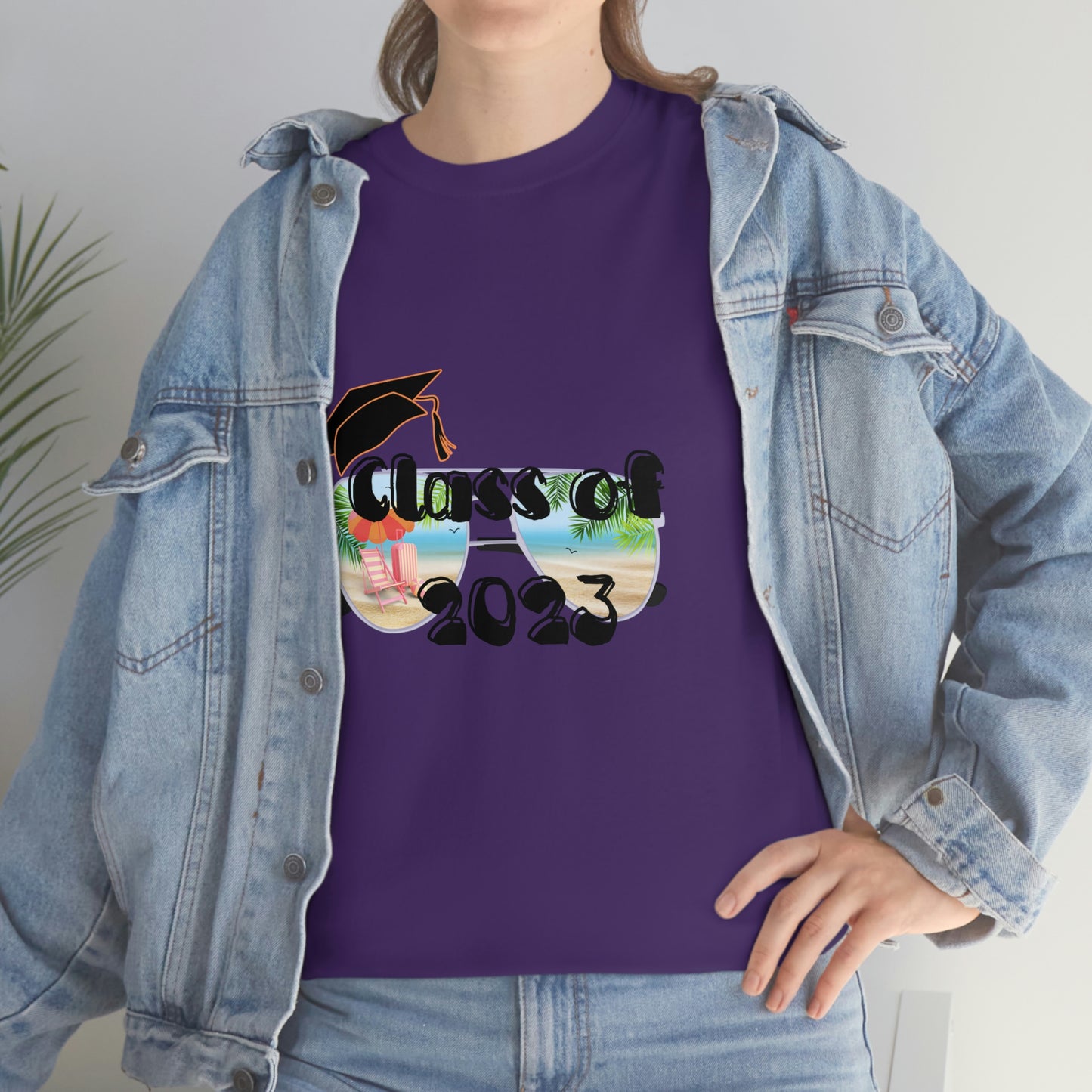 "Class of 2023 Cap over Shades": 2023 Graduate: Unisex Heavy Cotton Tee
