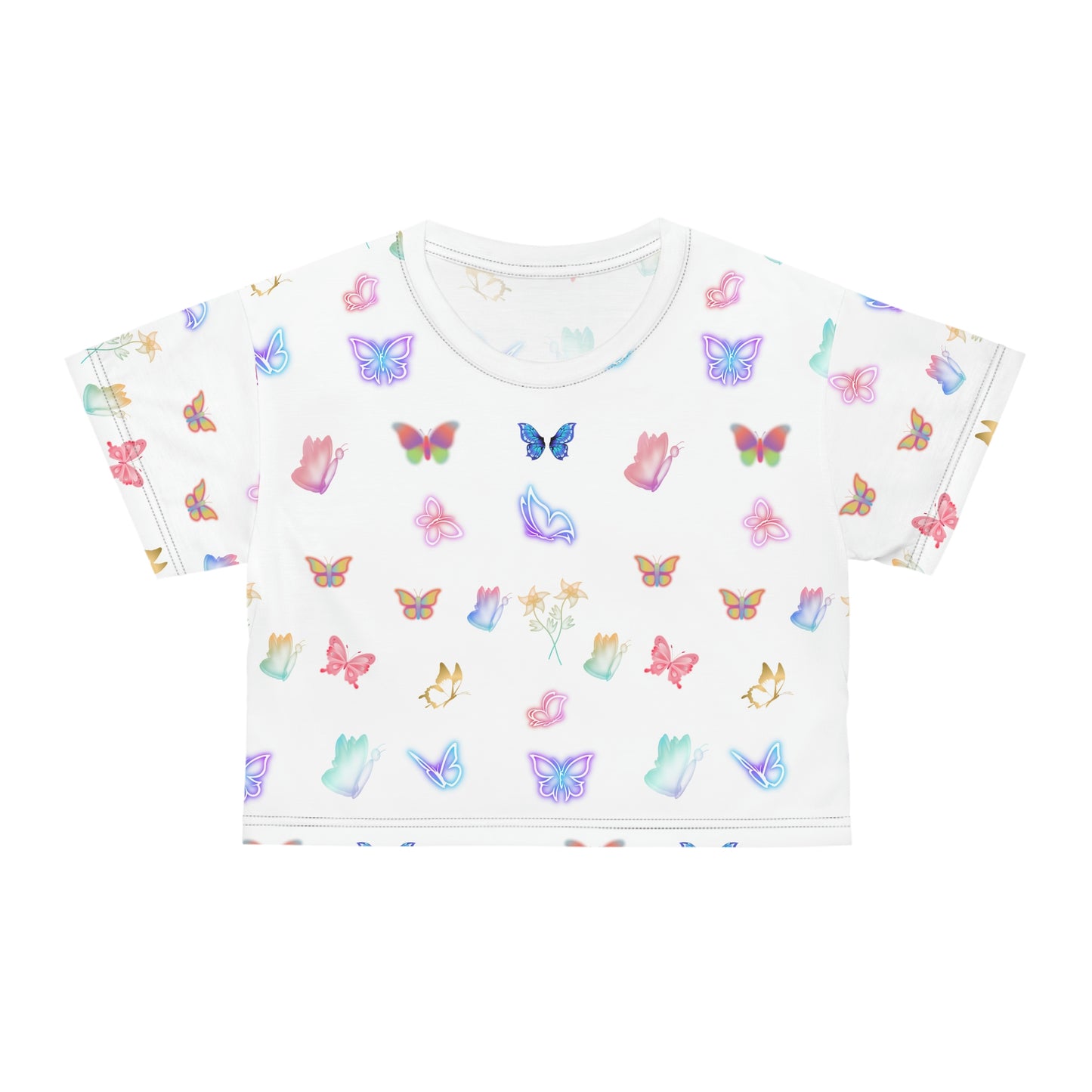 Glowing Butterflies Crop Tee