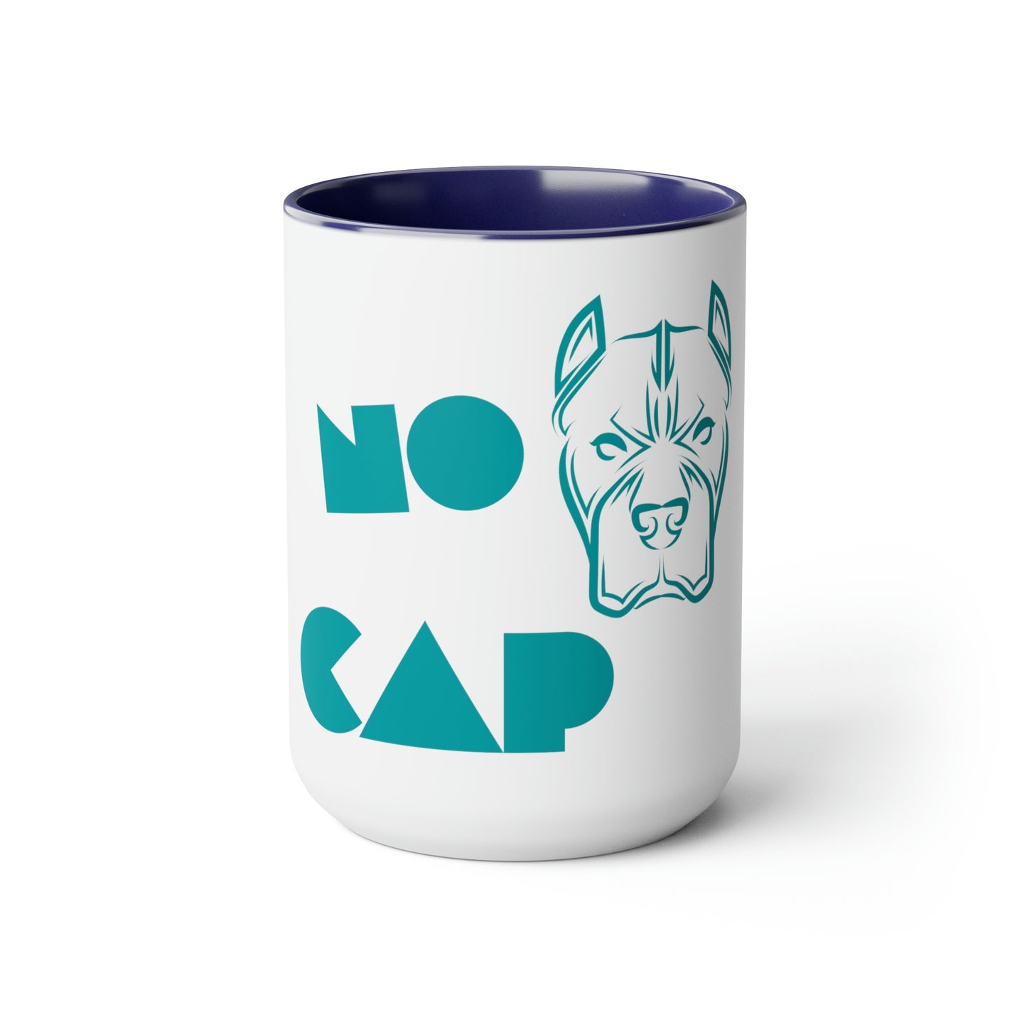 "NO CAP" Two-Tone Coffee Mugs, 15oz