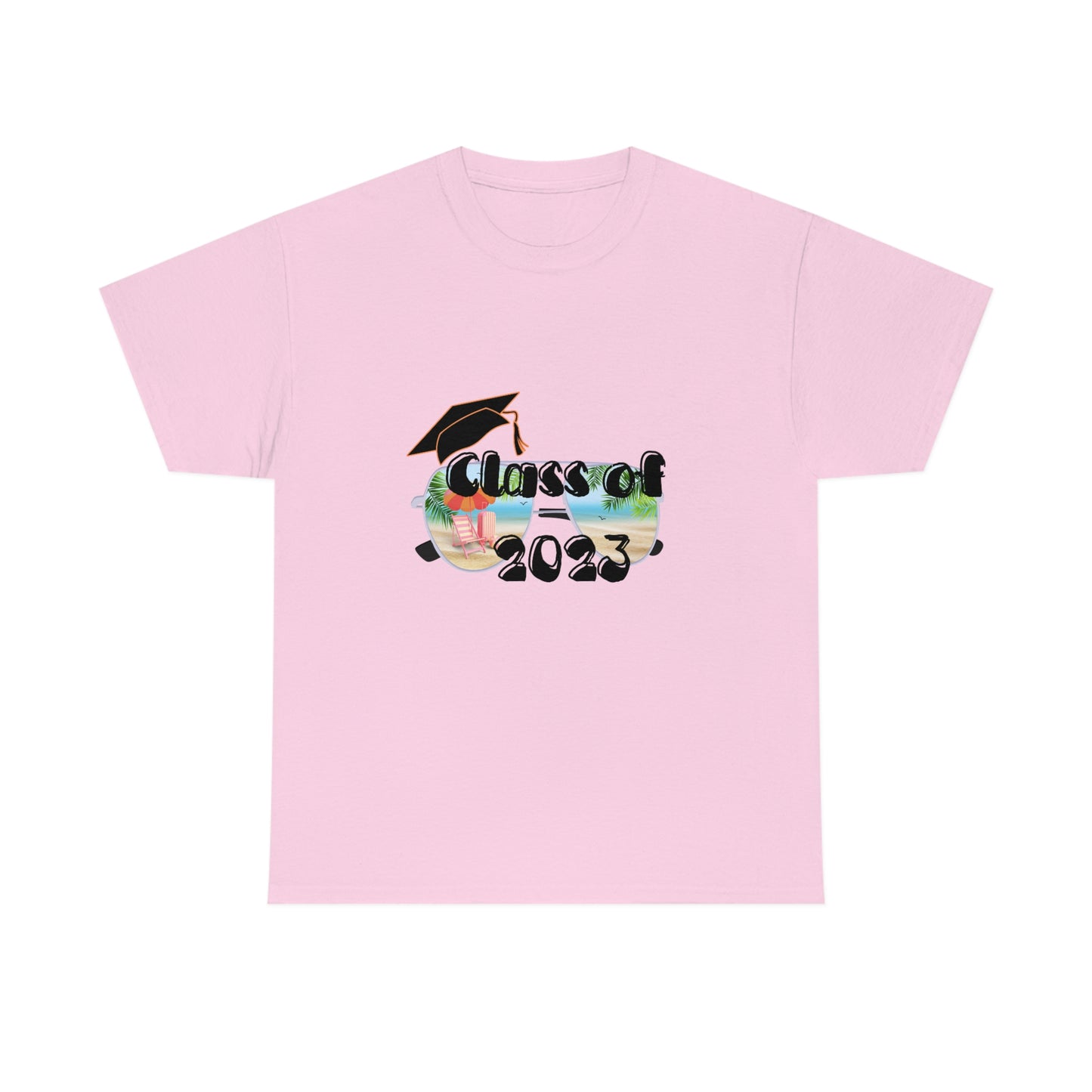 "Class of 2023 Cap over Shades": 2023 Graduate: Unisex Heavy Cotton Tee