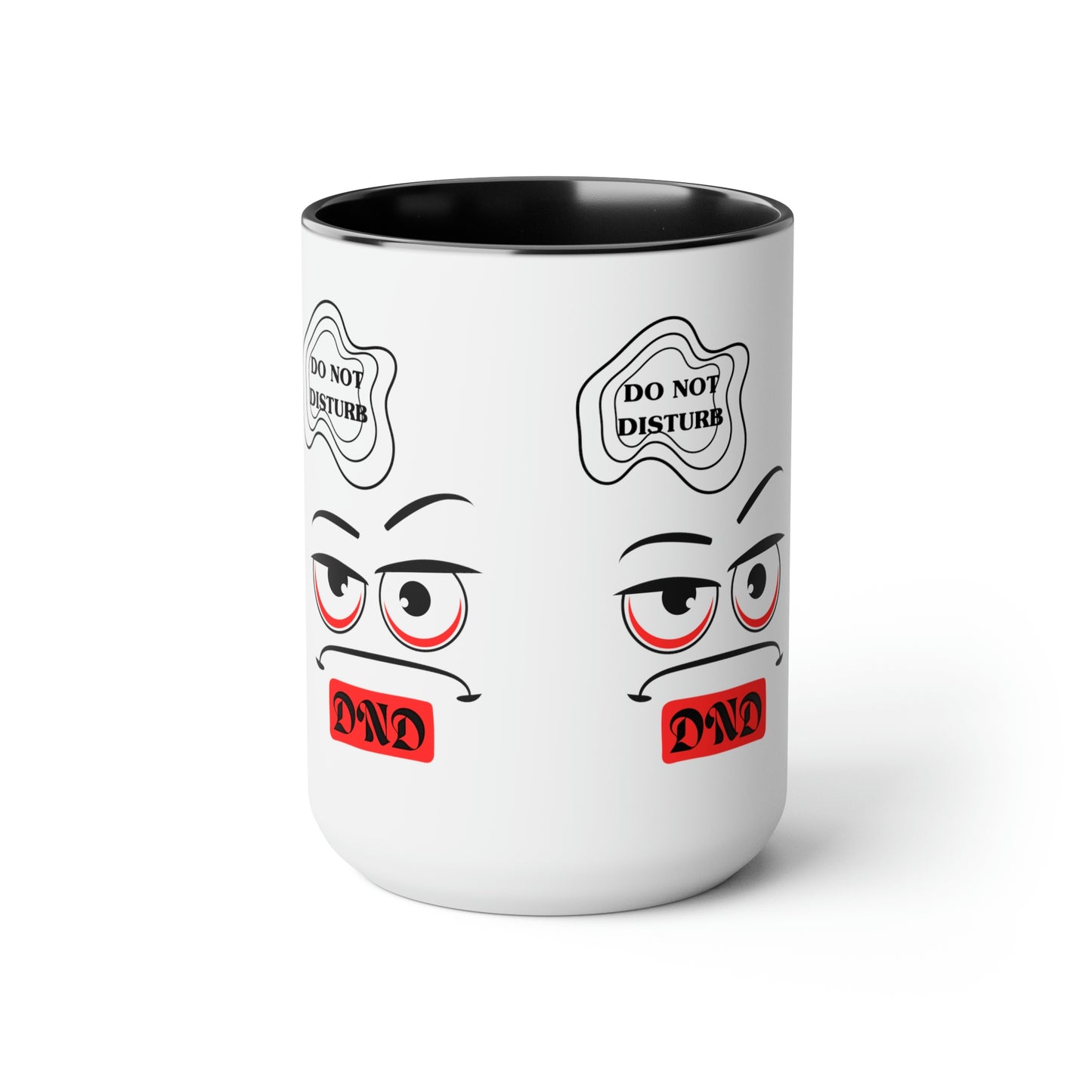 "DO NOT DISTURB" Two-Tone Coffee Mugs, 15oz