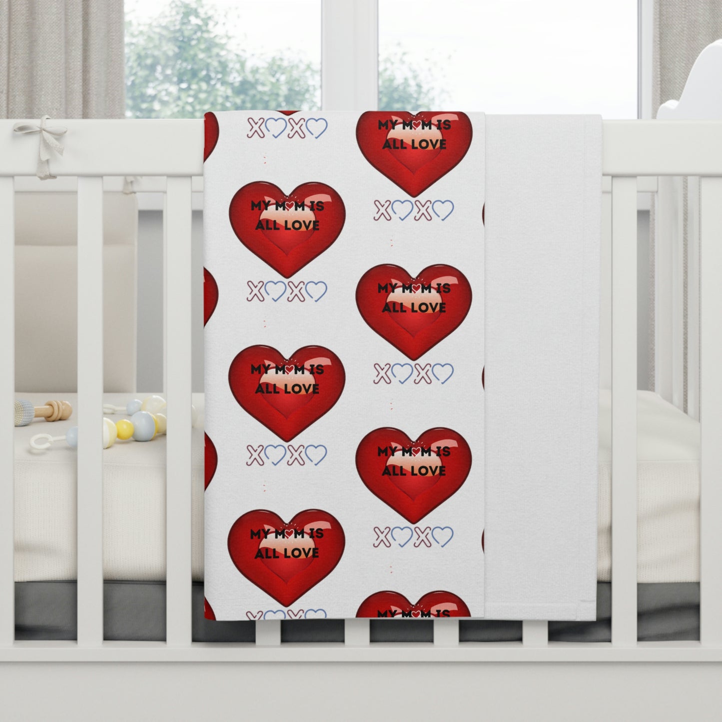 "My Mom Is All Love" Soft Fleece Baby Blanket