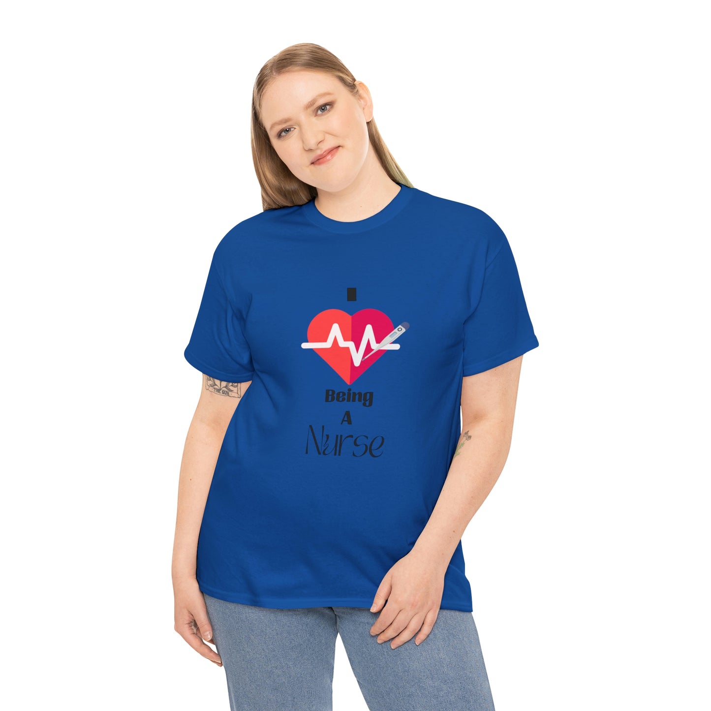 "I Love Being A Nurse" - Unisex Heavy Cotton Tee