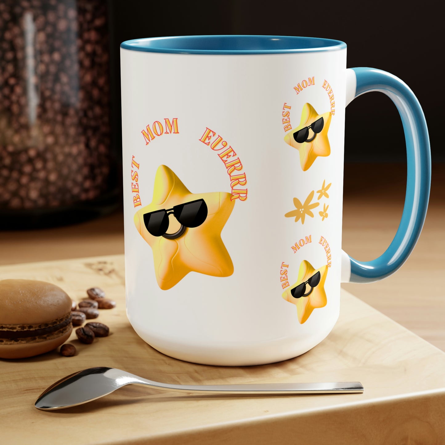 "BEST MOM EVERRR" Two-Tone Coffee Mugs, 15oz