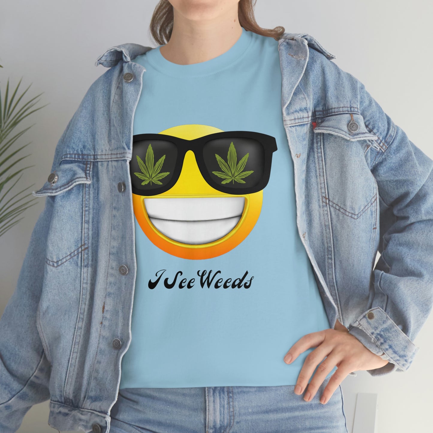 "I See Weeds - Smiley Face" Unisex Heavy Cotton Tee