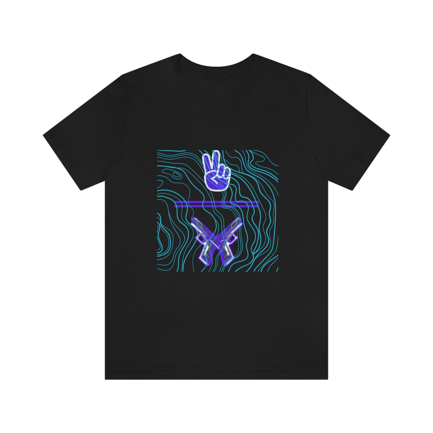 "Peace Symbol / Pistols" - Unisex Jersey Short Sleeve Tee