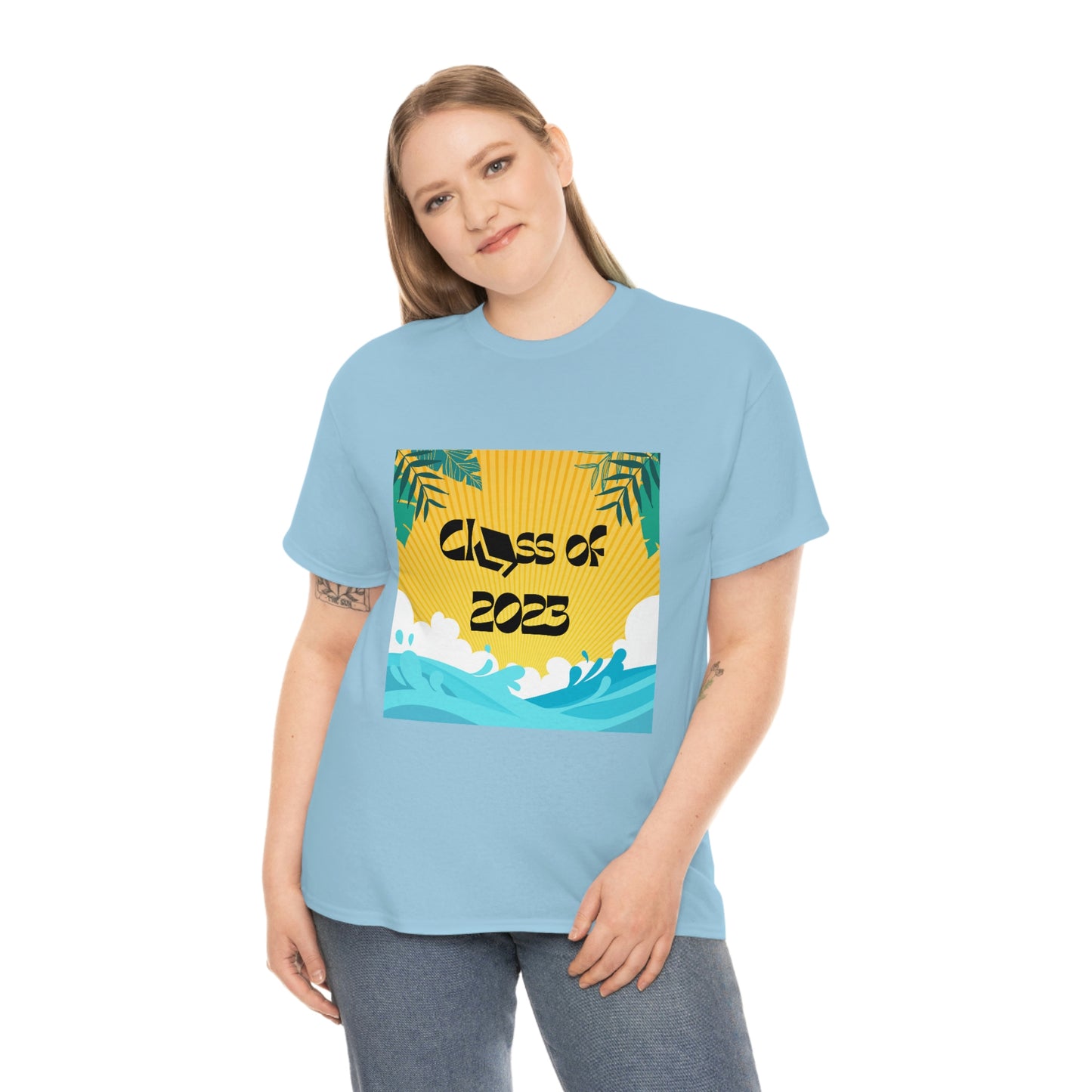 "Class of 2023 Palm Leaf" Unisex Heavy Cotton Tee