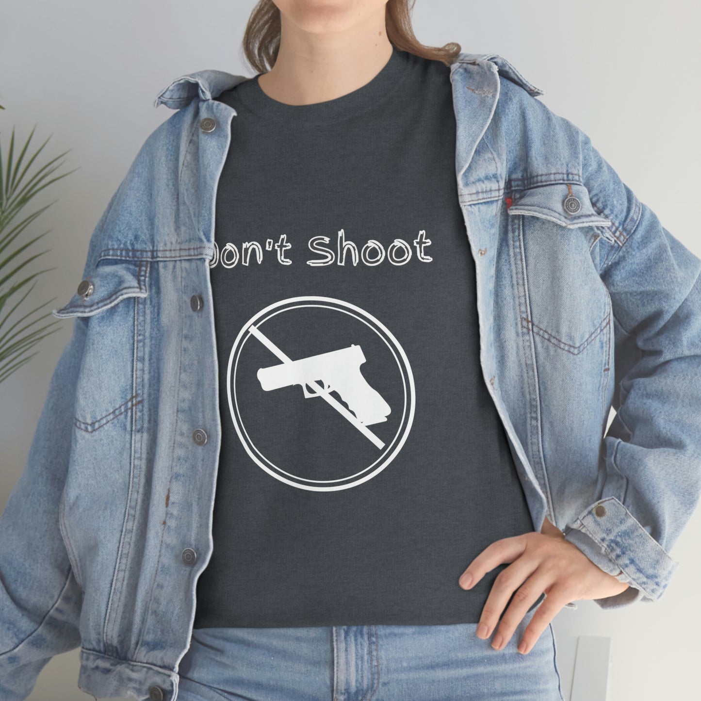 "Don't Shoot - White Print" Unisex Heavy Cotton Tee: From the "Peace In The Streets Collection"